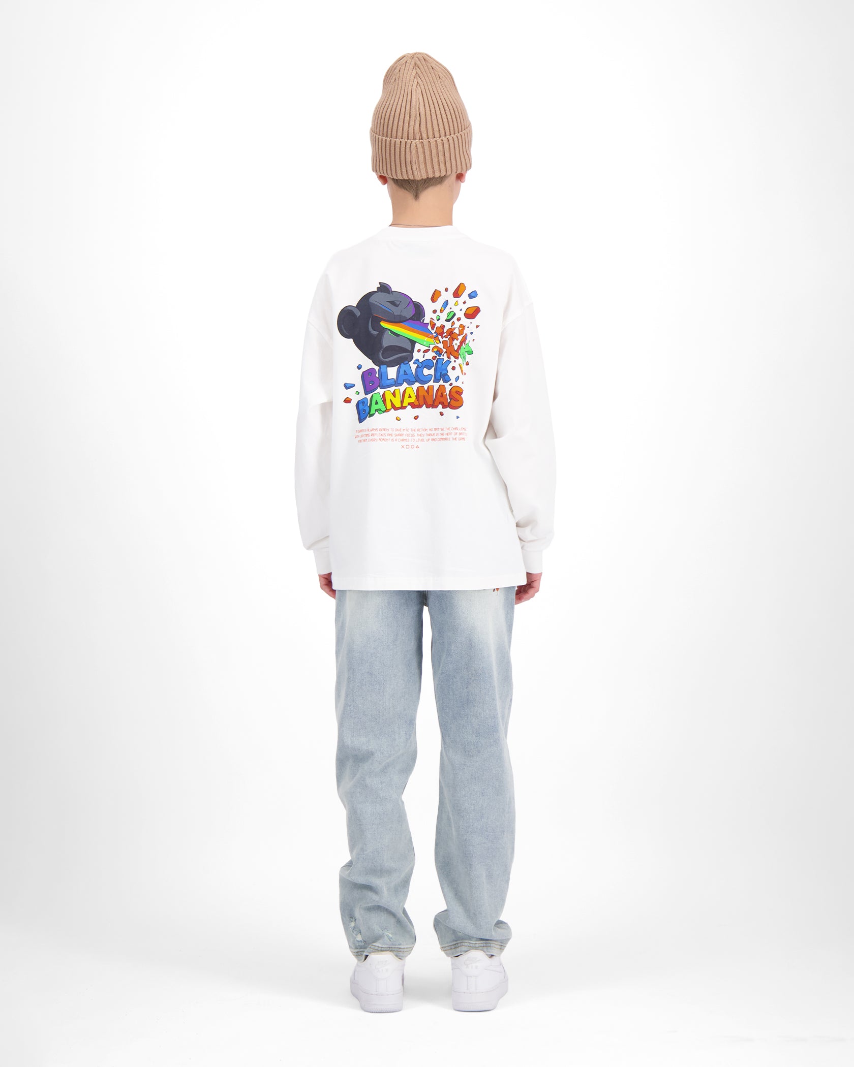 KIDS LASER LONGSLEEVE SET | White