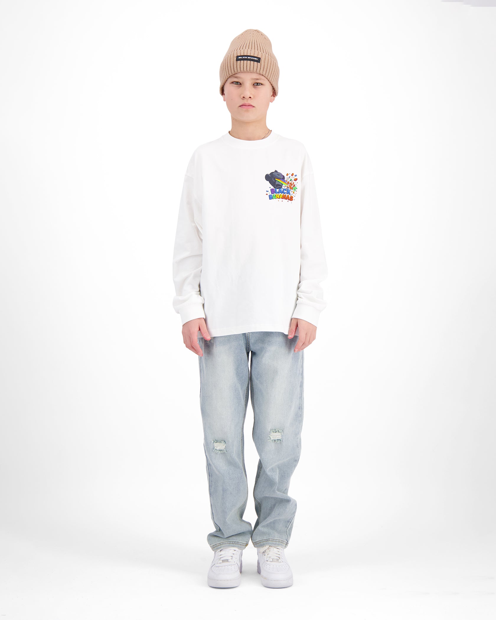 KIDS LASER LONGSLEEVE SET | White
