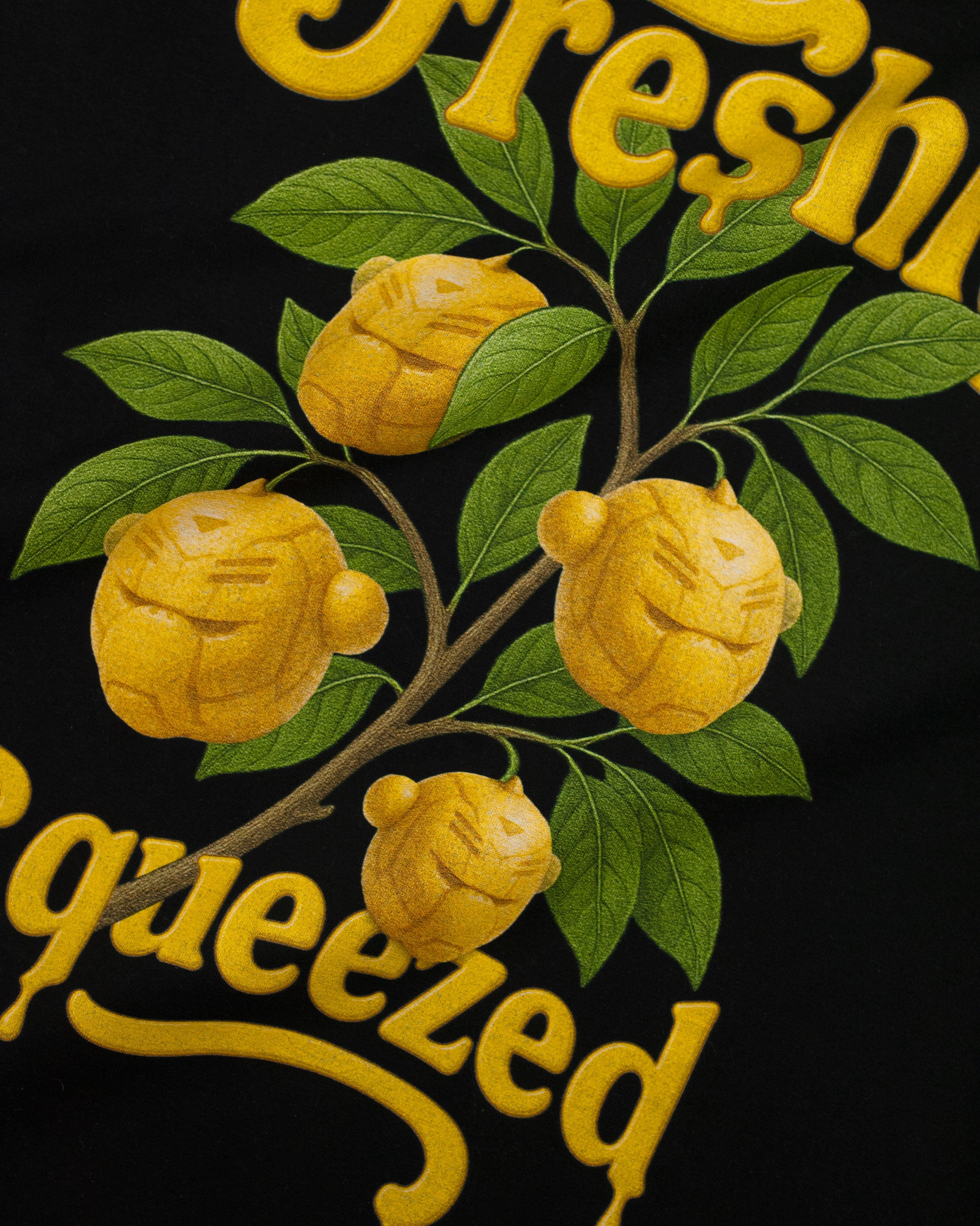 KINDER-T-SHIRT MIT ZITRONENMOTIV | Schwarz