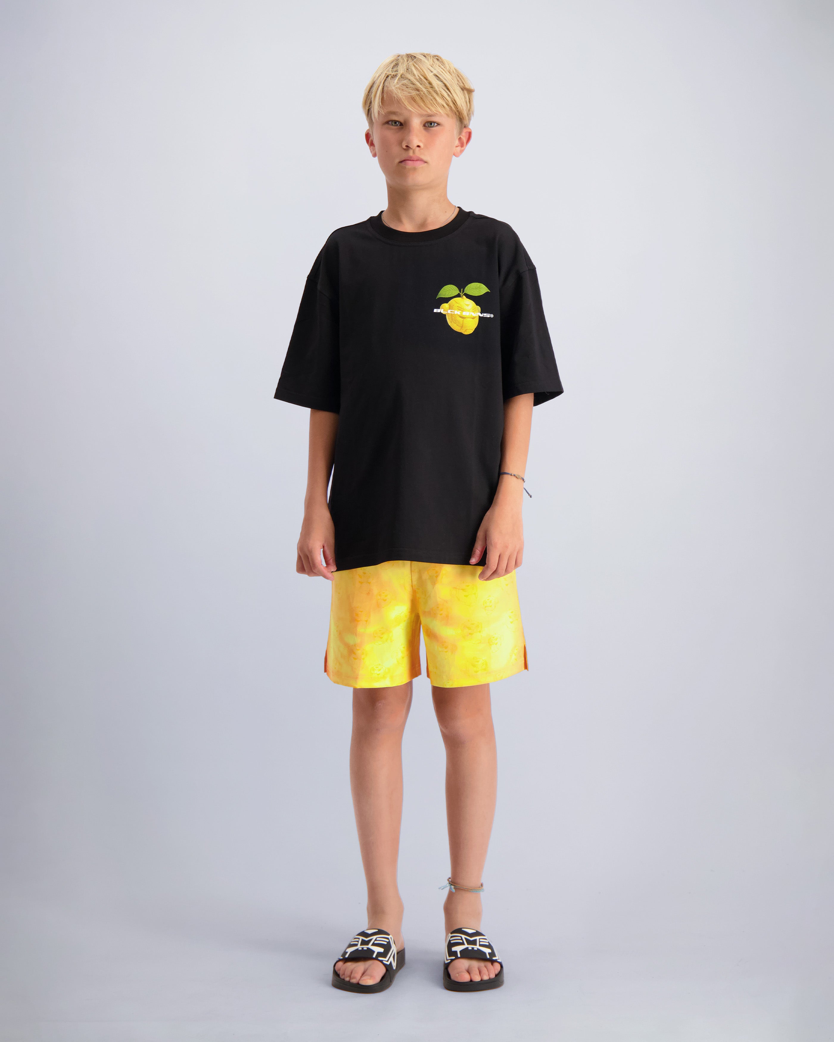 KINDER-T-SHIRT MIT ZITRONENMOTIV | Schwarz