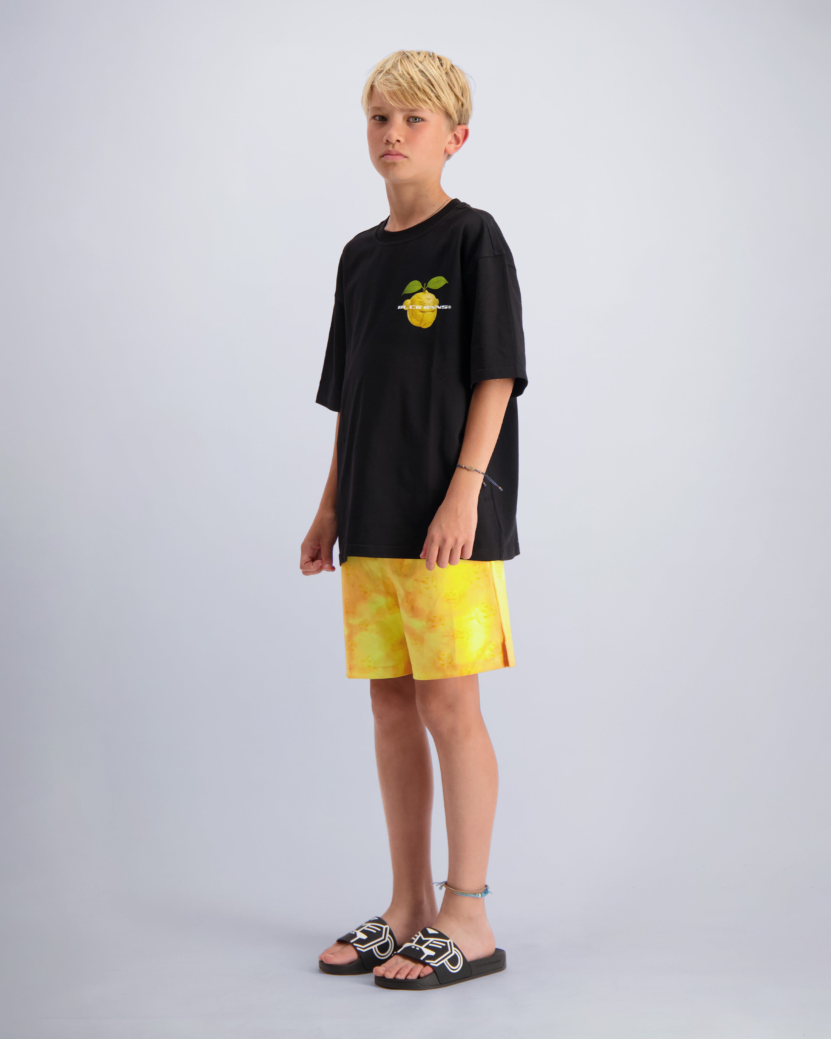 KINDER-T-SHIRT MIT ZITRONENMOTIV | Schwarz