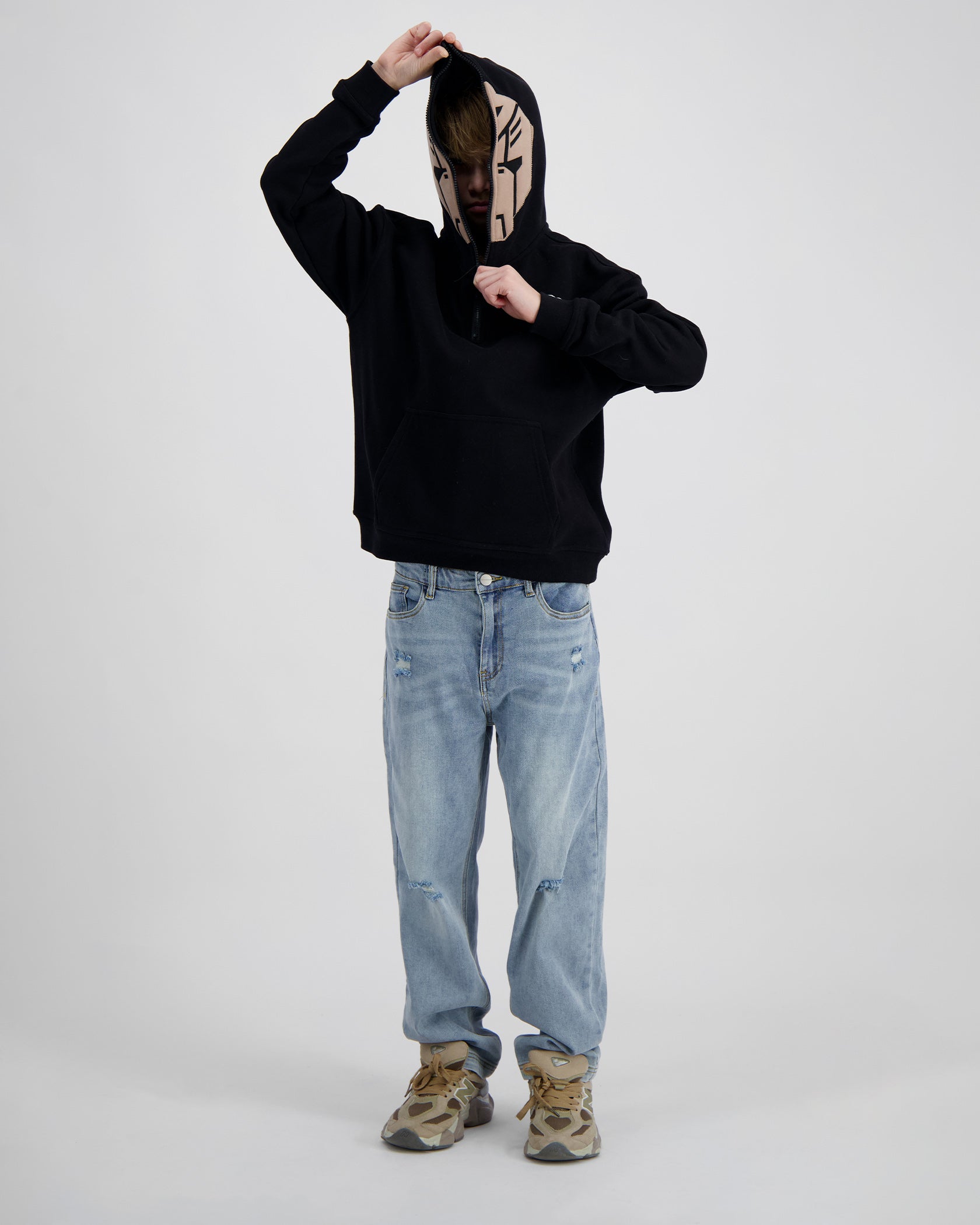 KIDS MASK HOODIE | Black