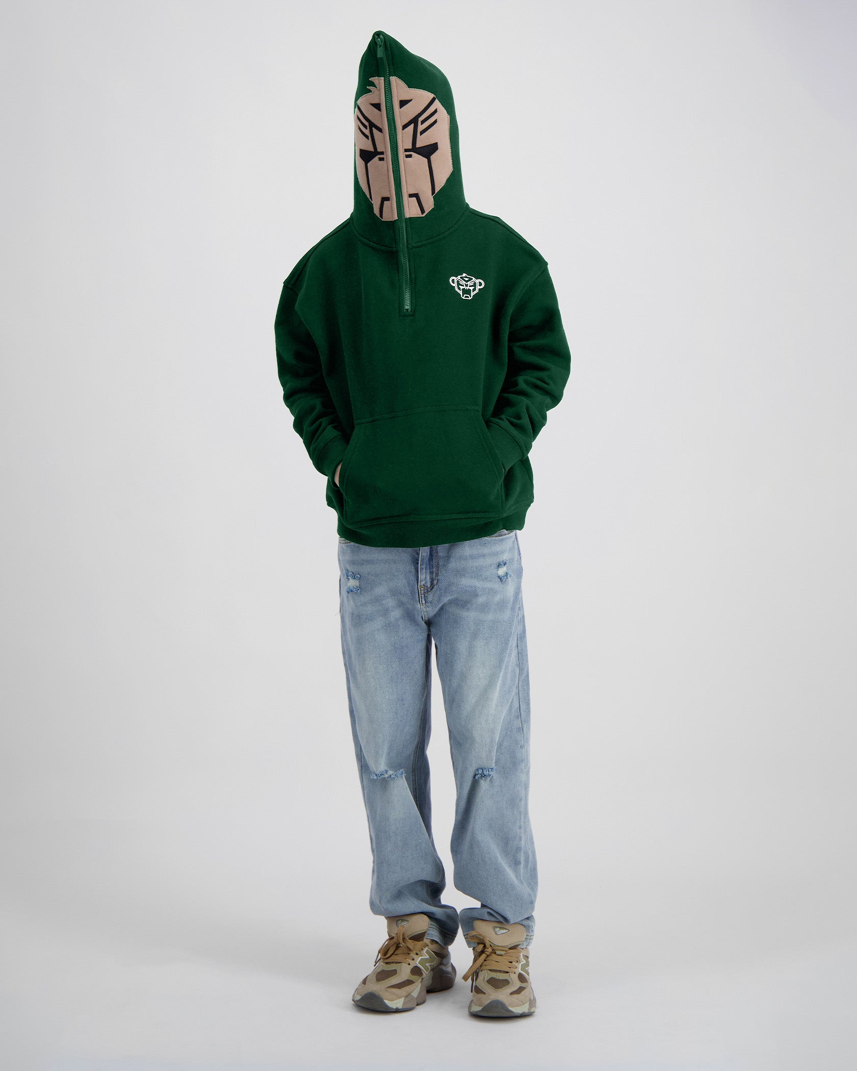 KINDERMASKEN-HOODIE | Grün