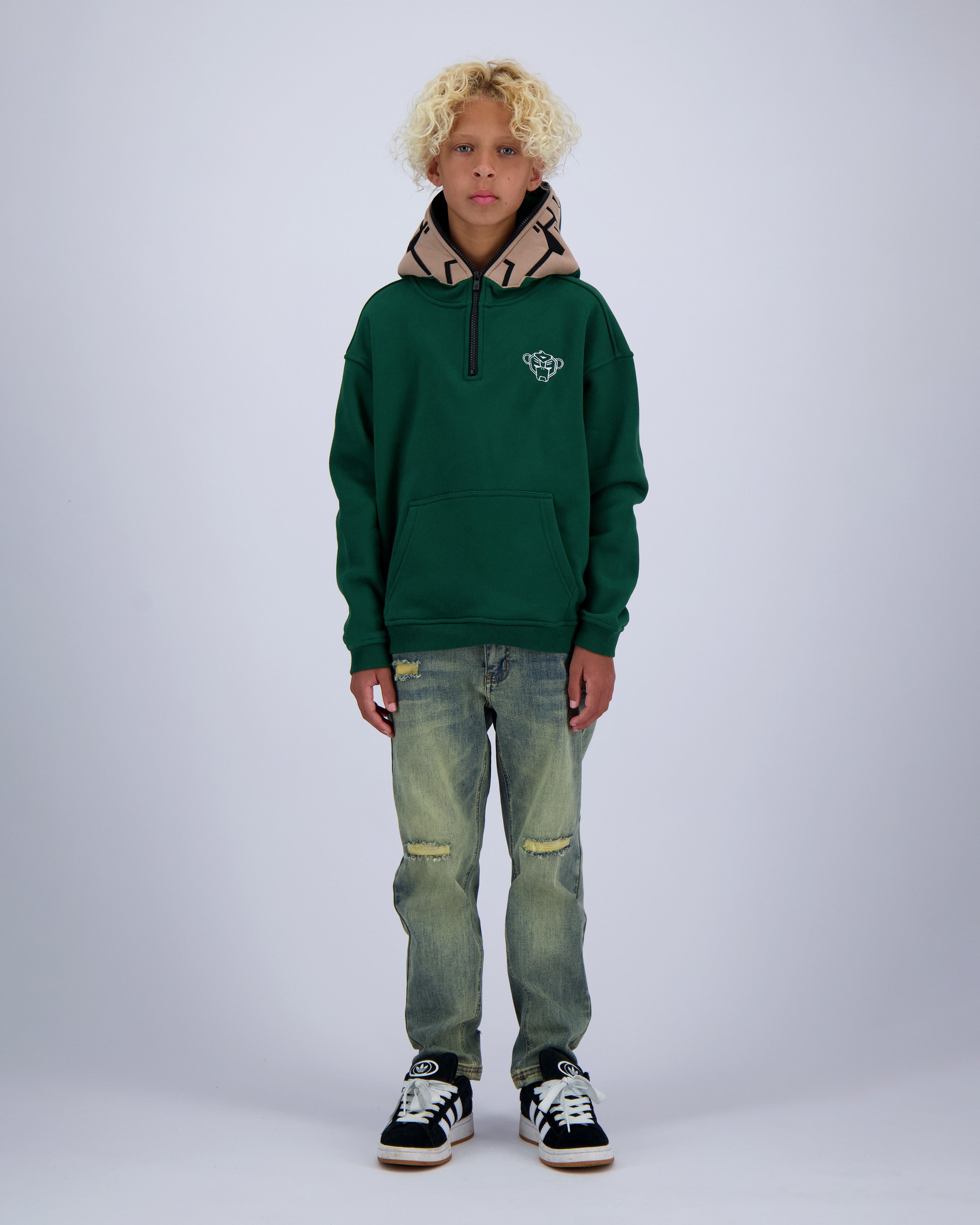 KIDS MASK HOODIE | Green