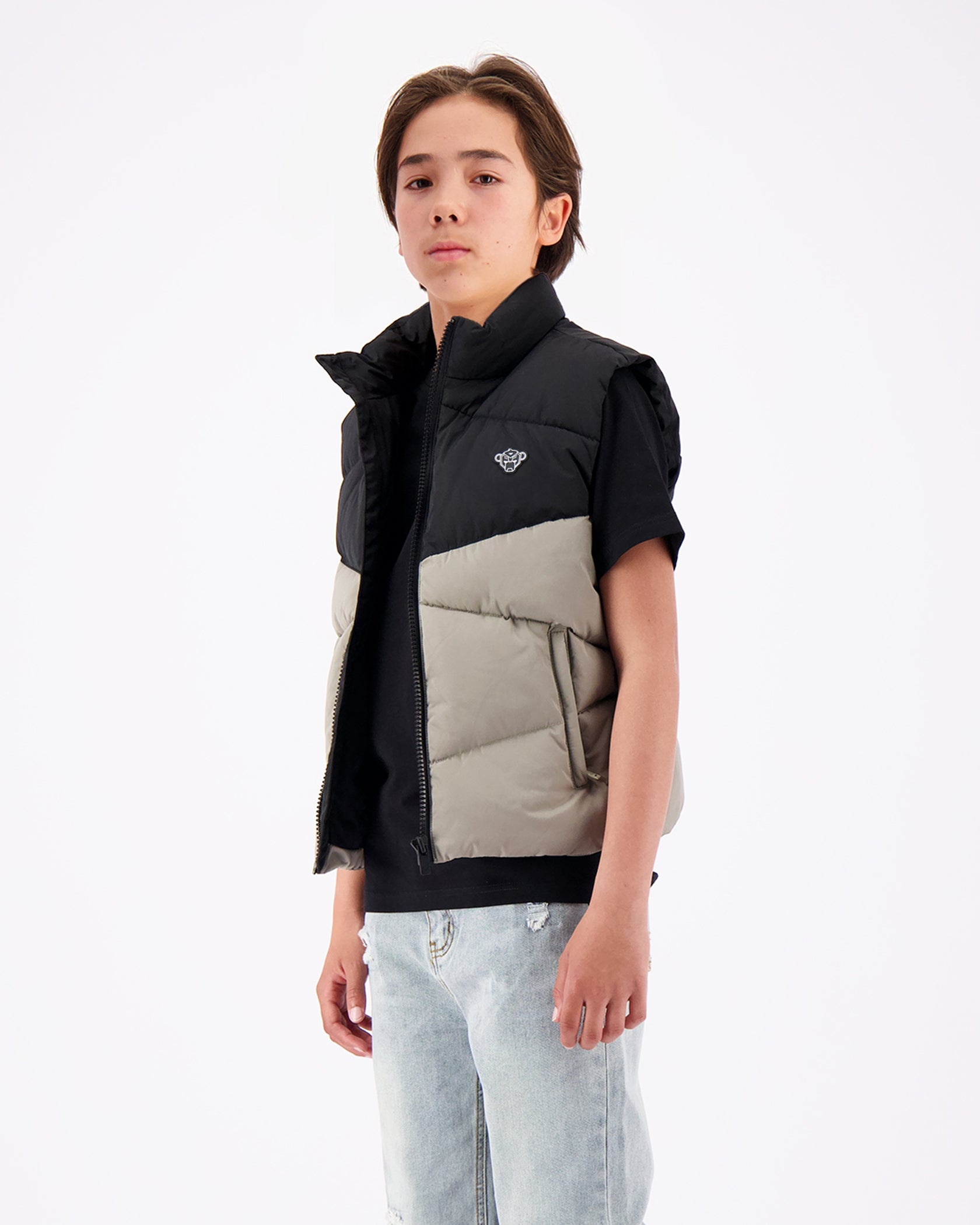 KIDS PEEK BODYWARMER | Grey/Black