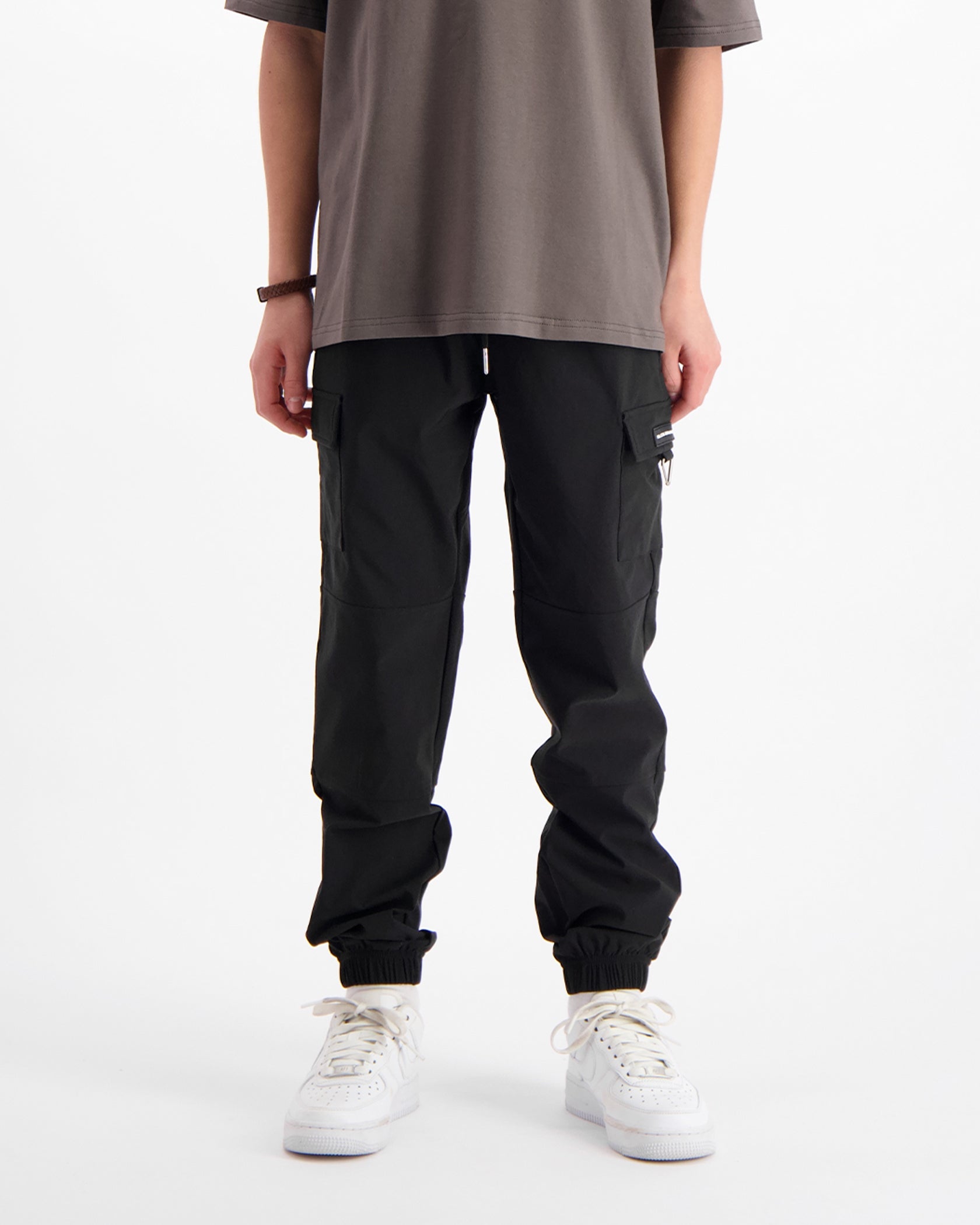 KIDS PLATE CARGO PANTS | Black