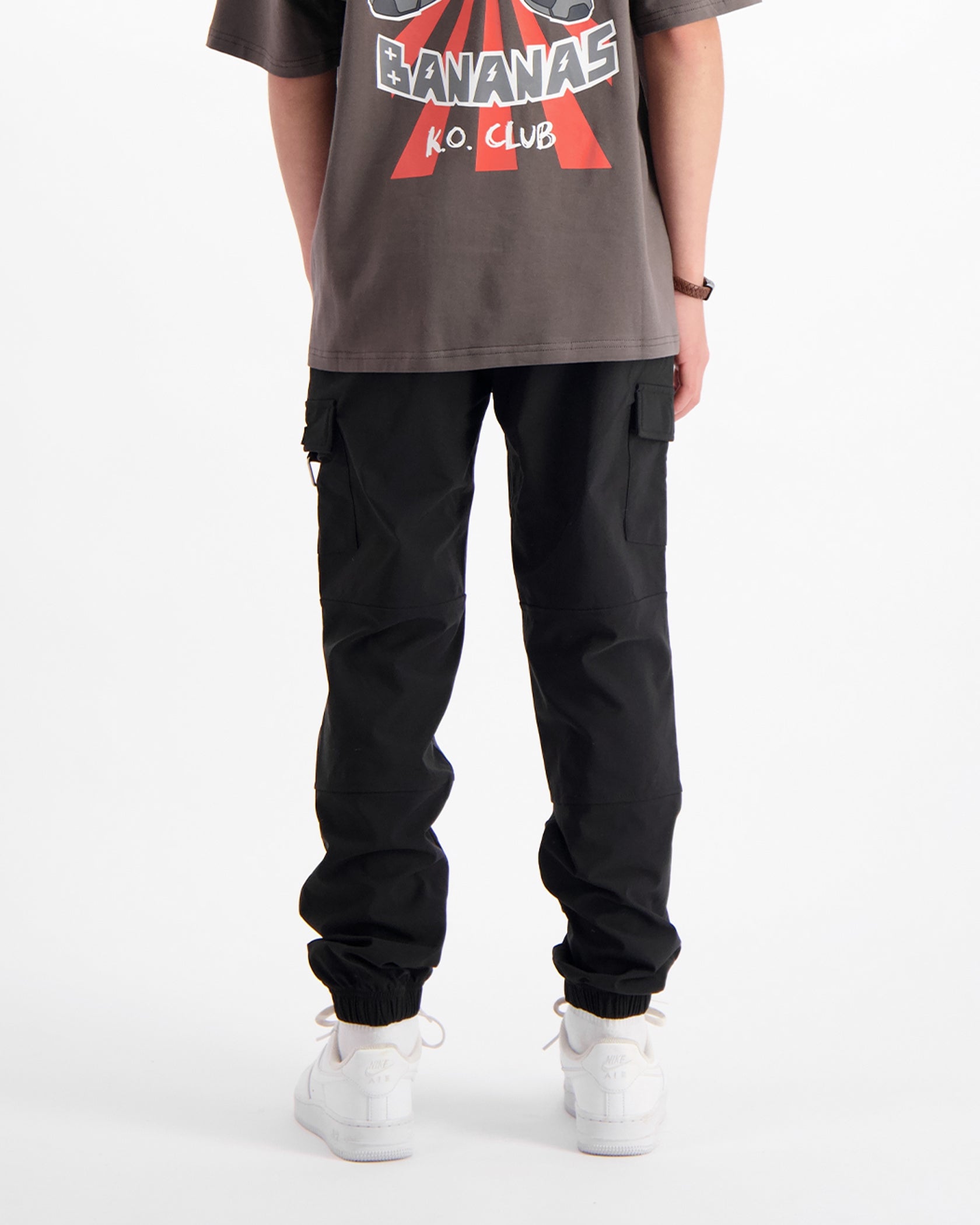 KIDS PLATE CARGO PANTS | Black