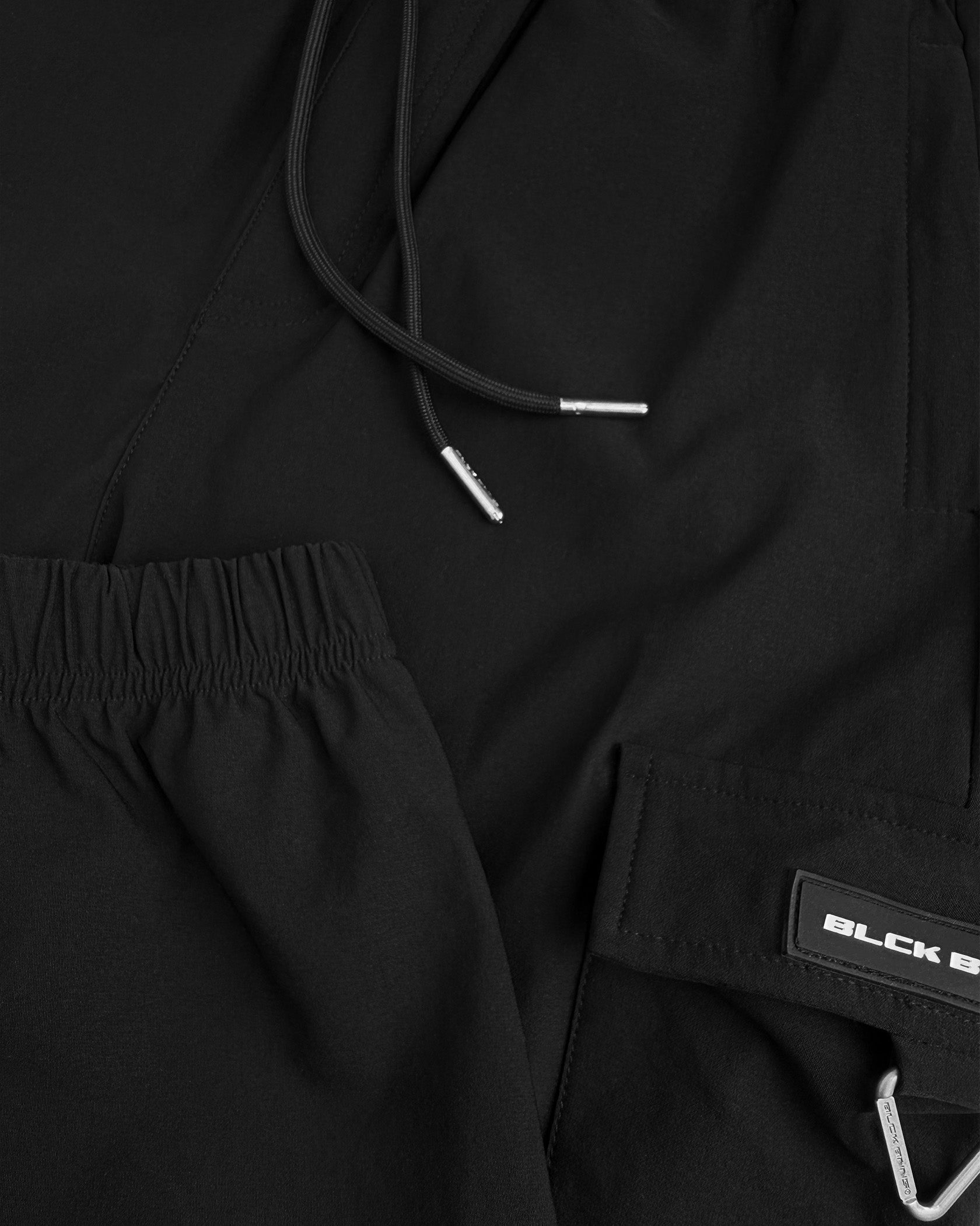 KIDS PLATE CARGO PANTS | Black