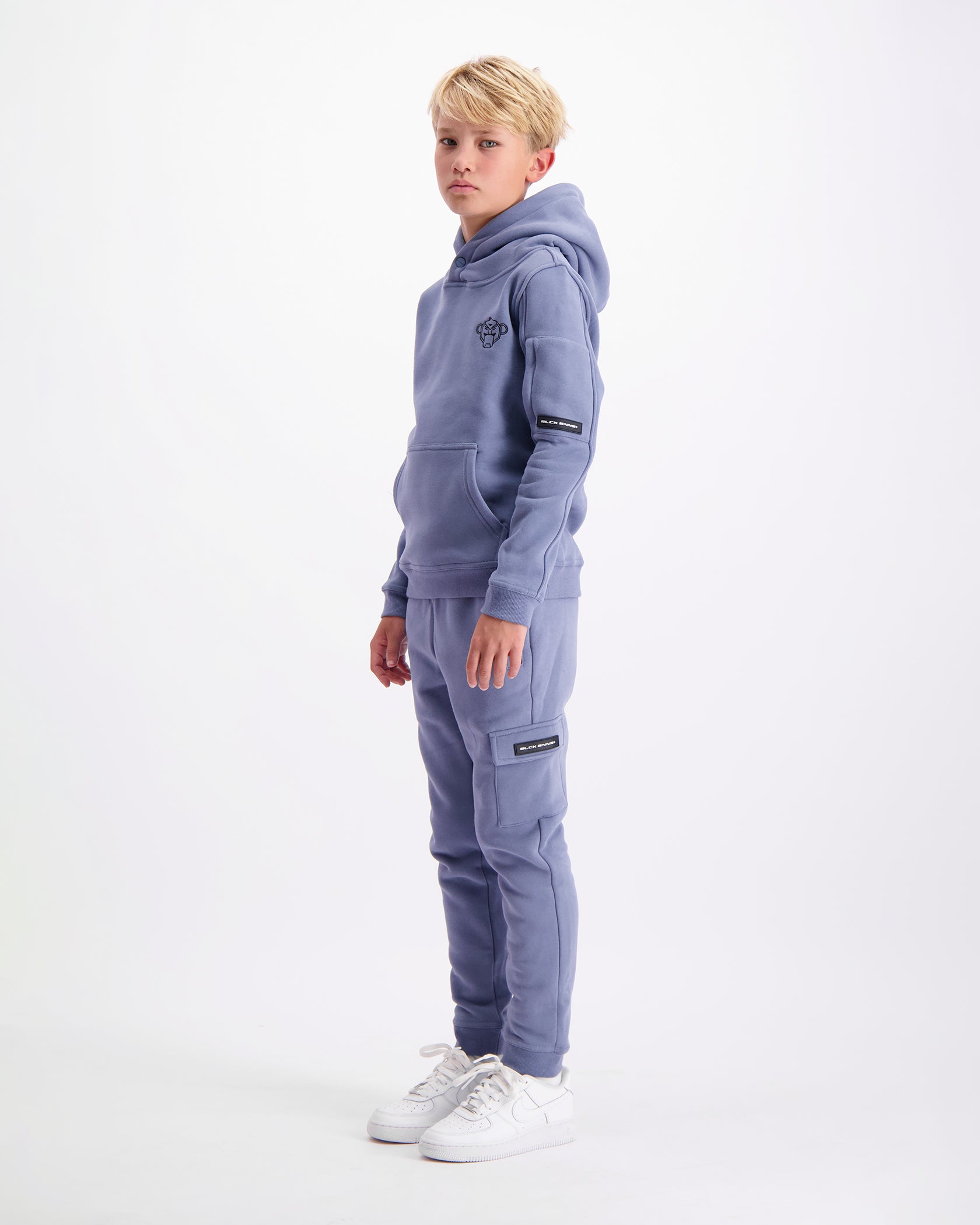 KIDS PLATE HOODIE SET | Blue
