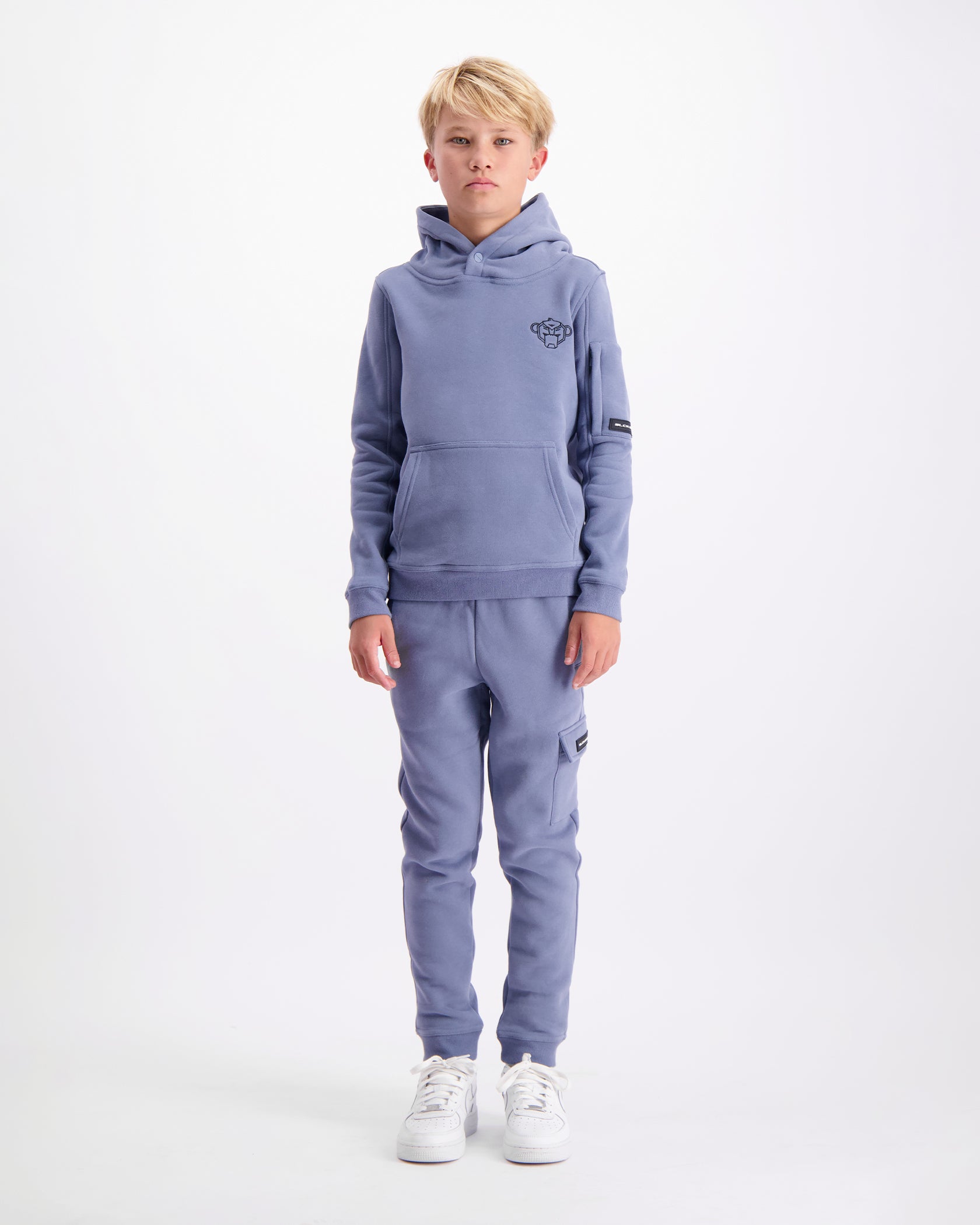 KIDS PLATE HOODIE SET | Blue