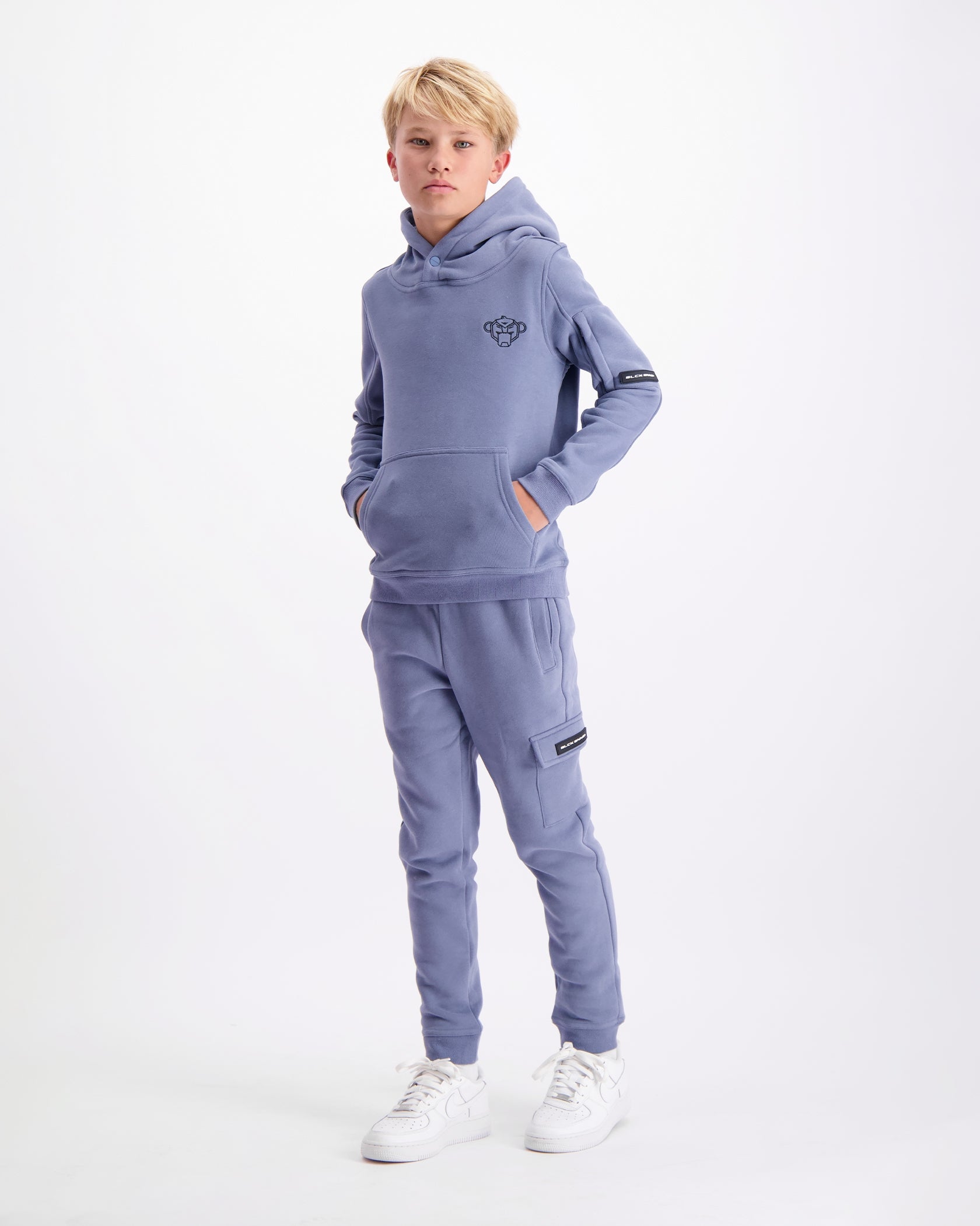 KIDS PLATE HOODIE | Blue