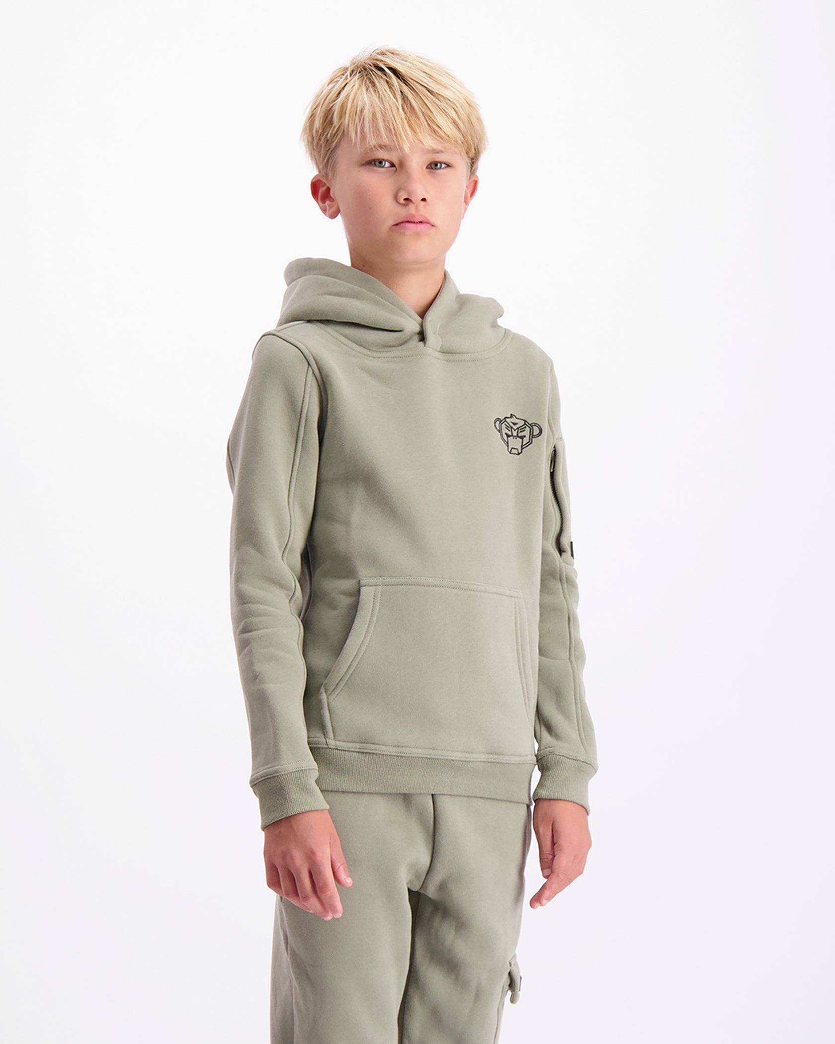 KIDS PLATE HOODIE | Green