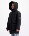 KIDS PLATE PARKA JACKET | Black