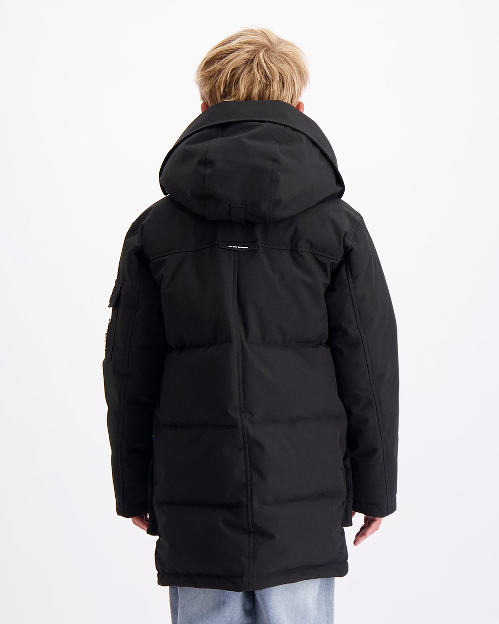 KIDS PLATE PARKA JACKET | Black
