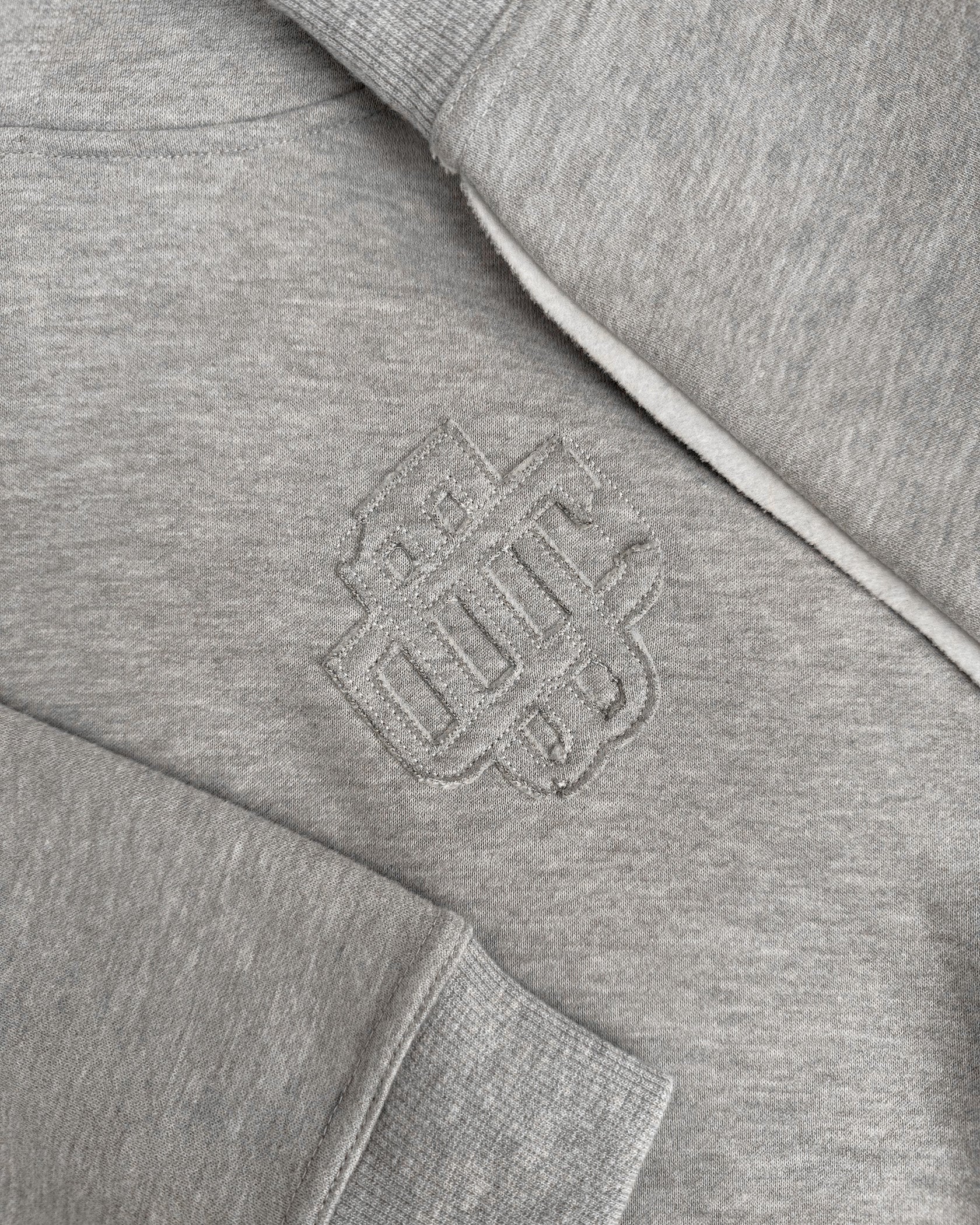 KIDS RIPPED MONOGRAM HOODIE | Grey