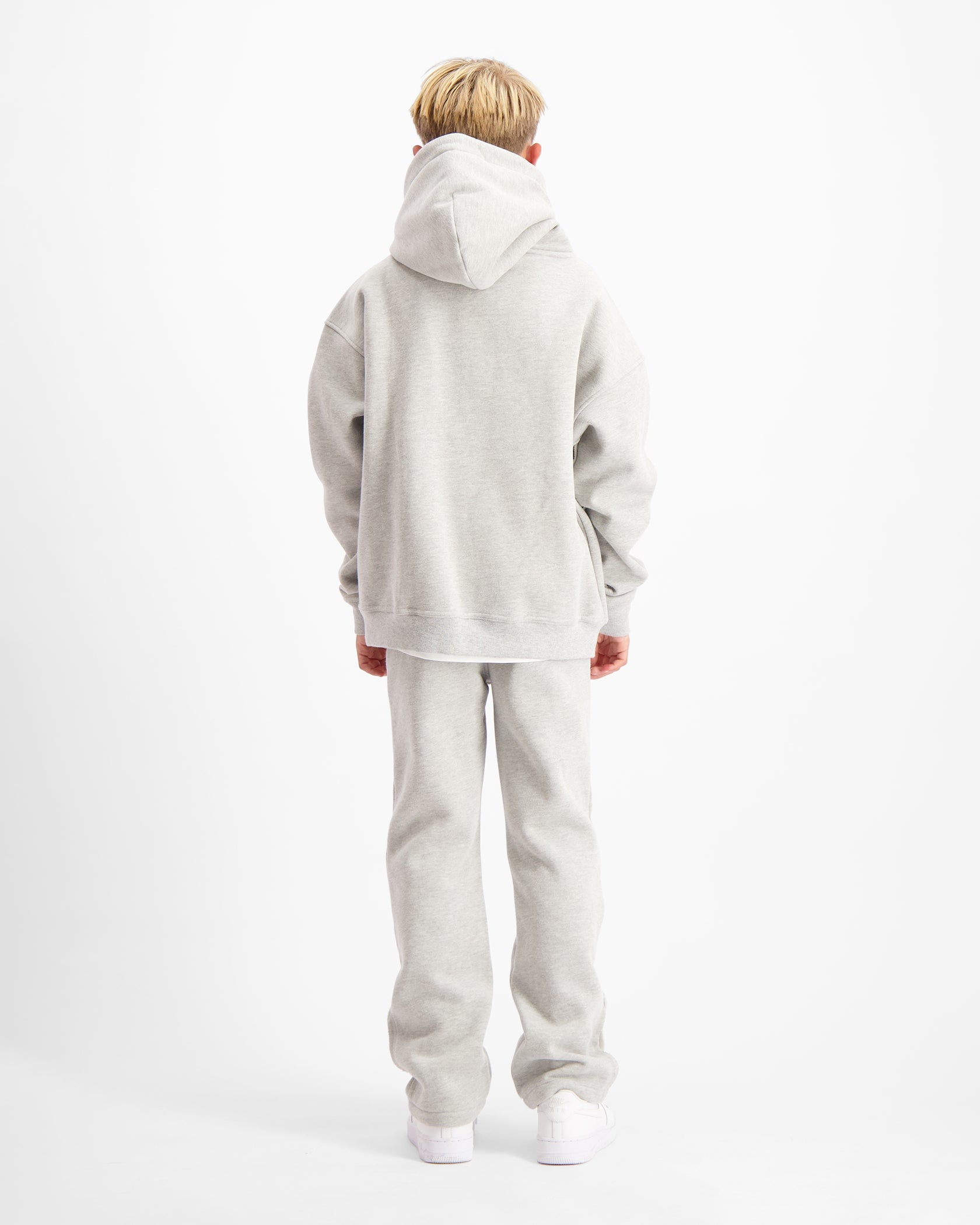 KIDS RIPPED MONOGRAM HOODIE | Grey