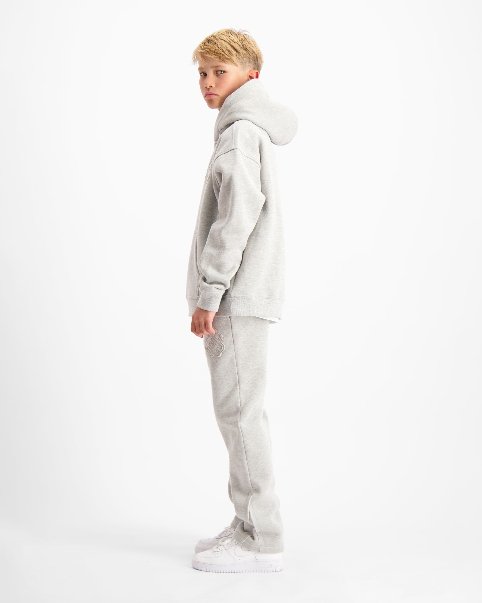 KIDS RIPPED MONOGRAM SWEATSUIT | Grey