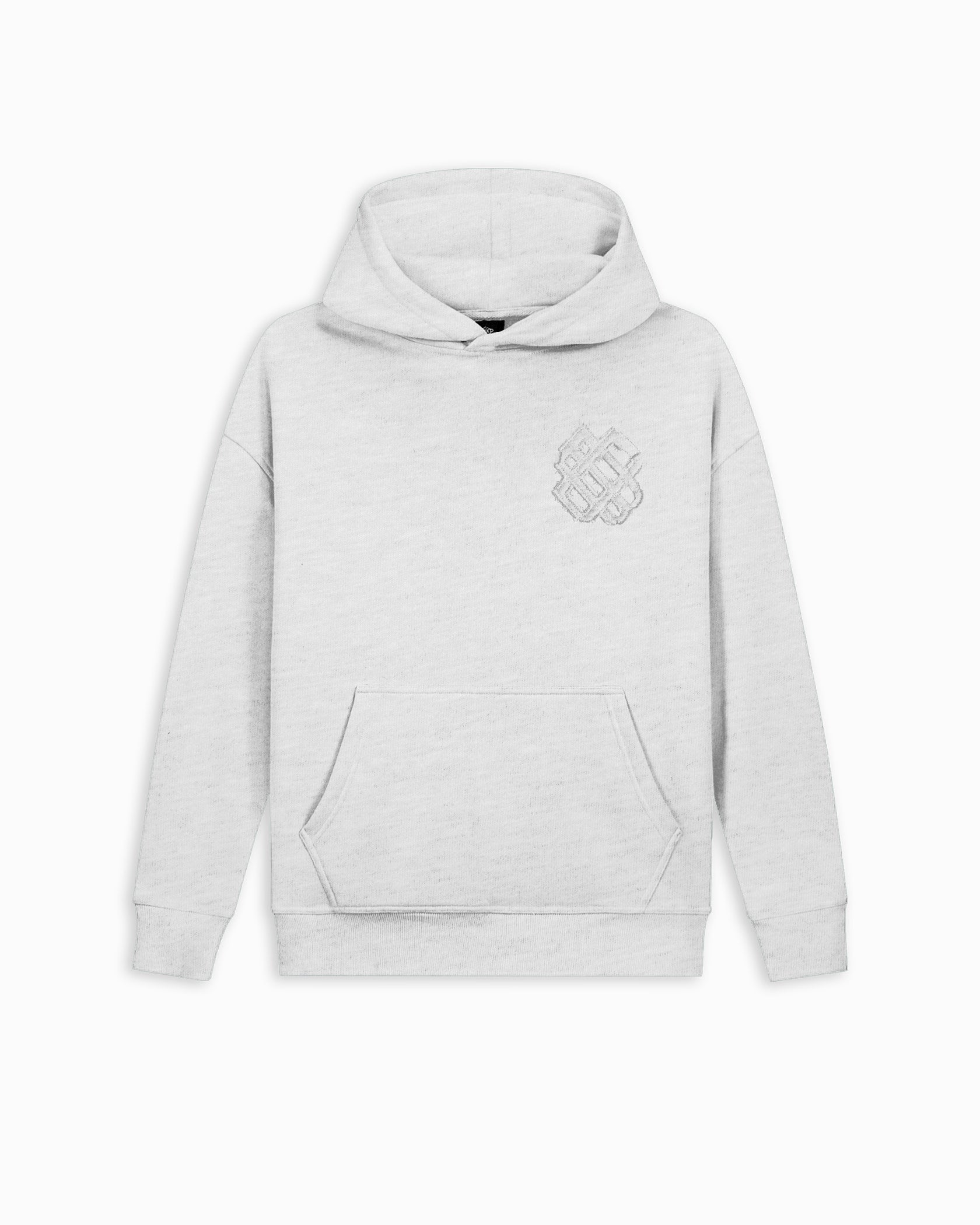 KIDS RIPPED MONOGRAM HOODIE | Grey
