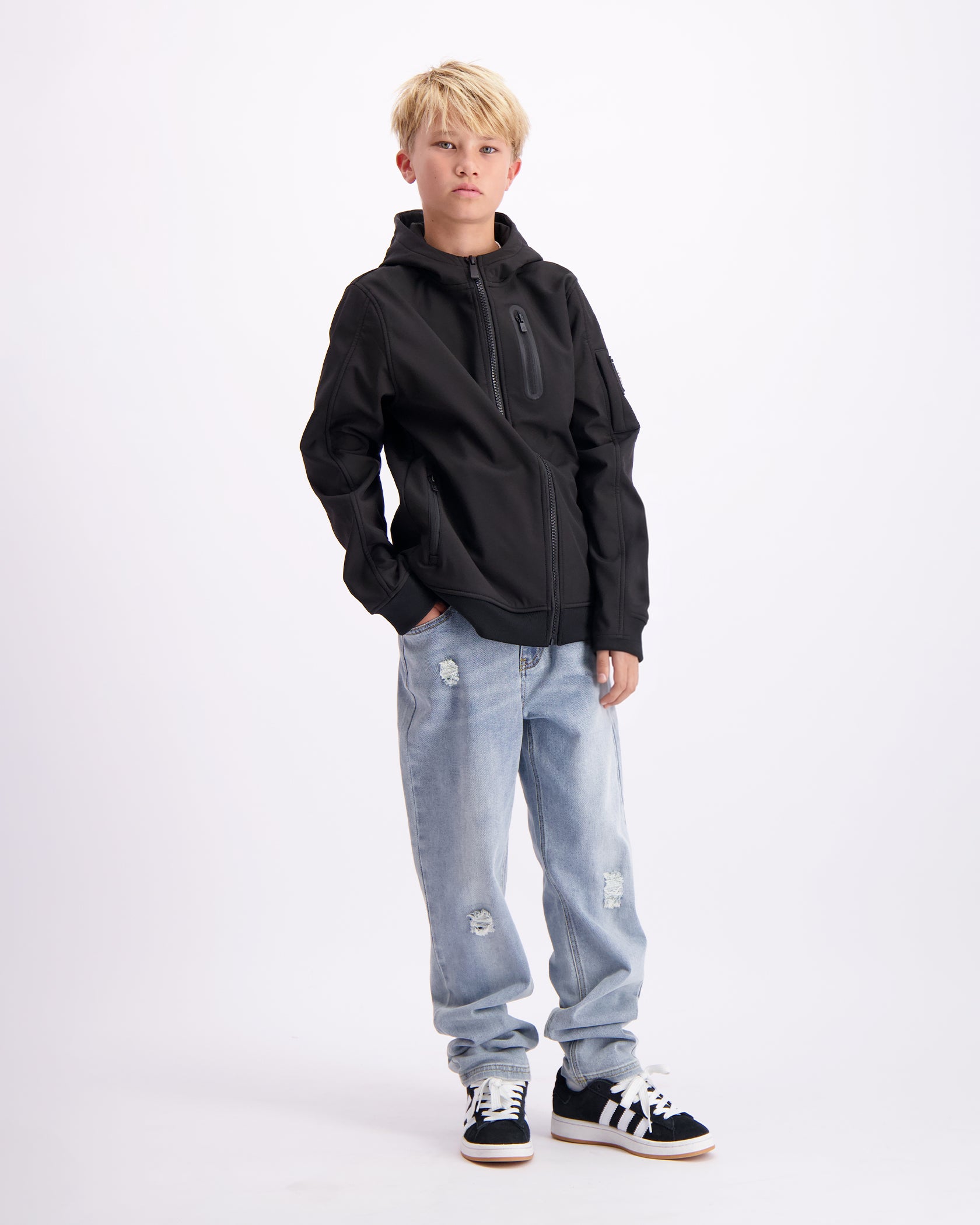 KINDERSOFT-SHELL-JACKE | Schwarz