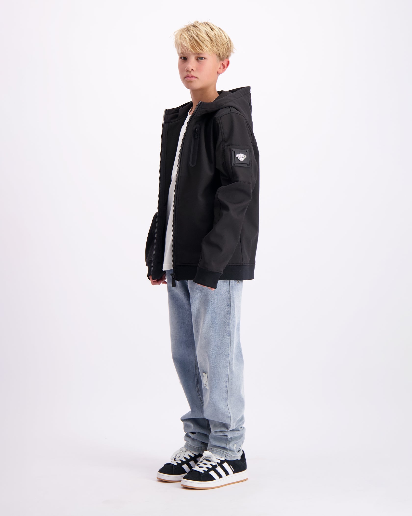 KINDERSOFT-SHELL-JACKE | Schwarz