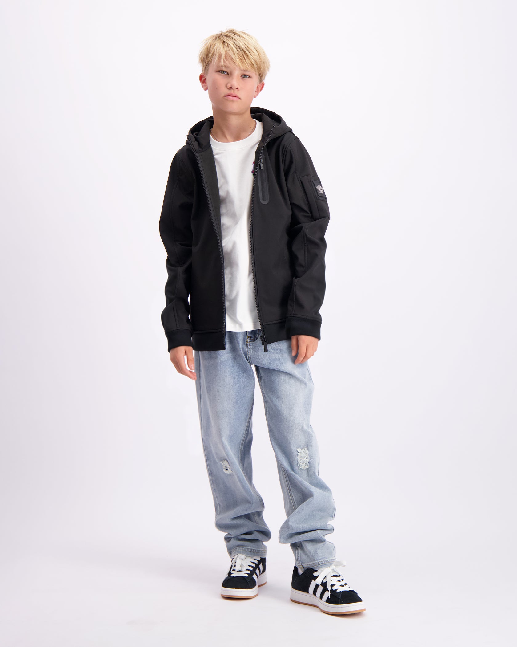 KINDERSOFT-SHELL-JACKE | Schwarz