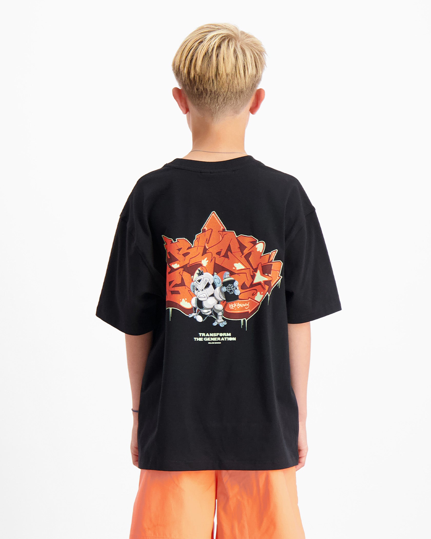 KIDS SPRAYED T-SHIRT | Black
