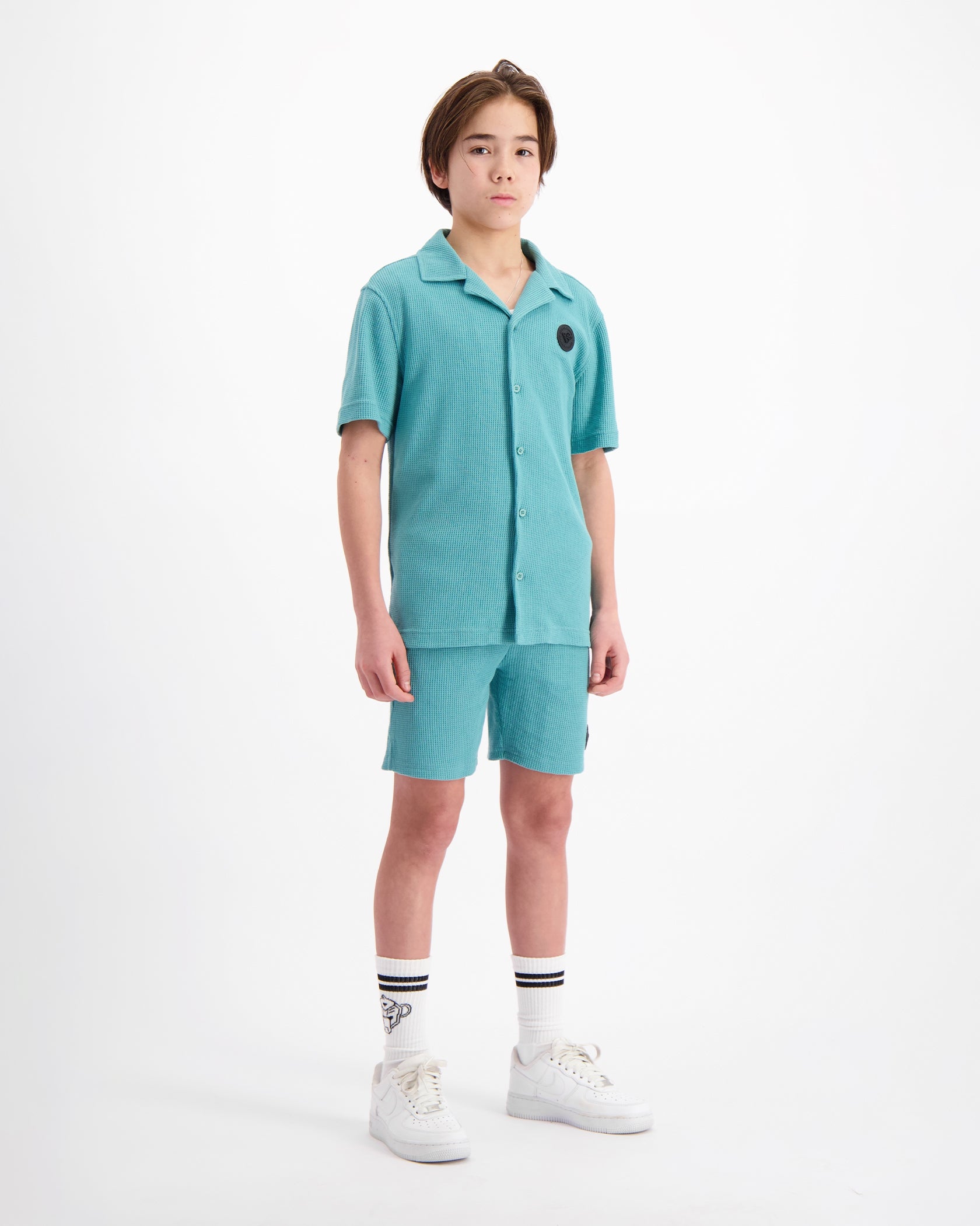 KIDS WAFFLE SHIRT | Green
