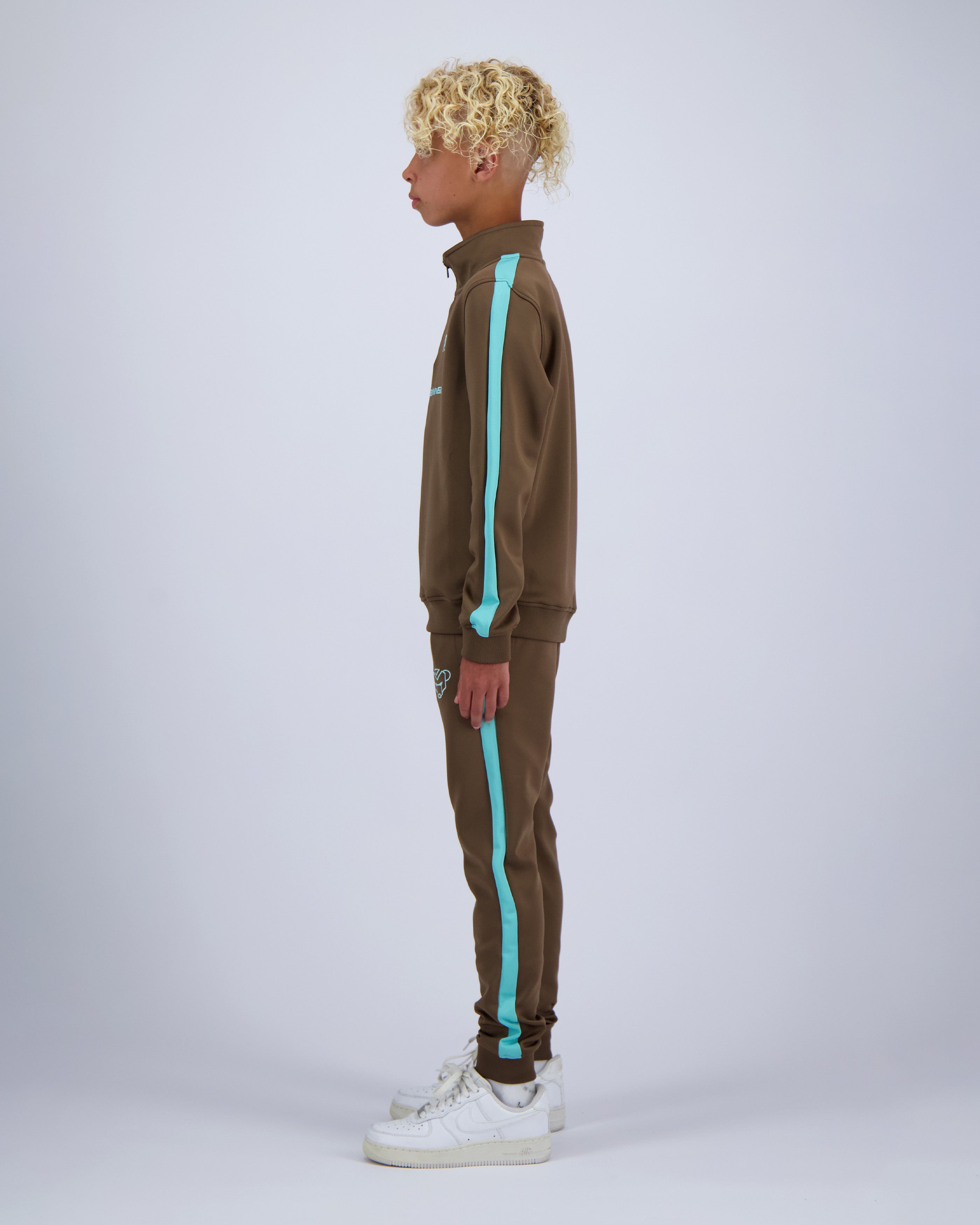 KIDS ZIP UP TRACKSUIT | Brown
