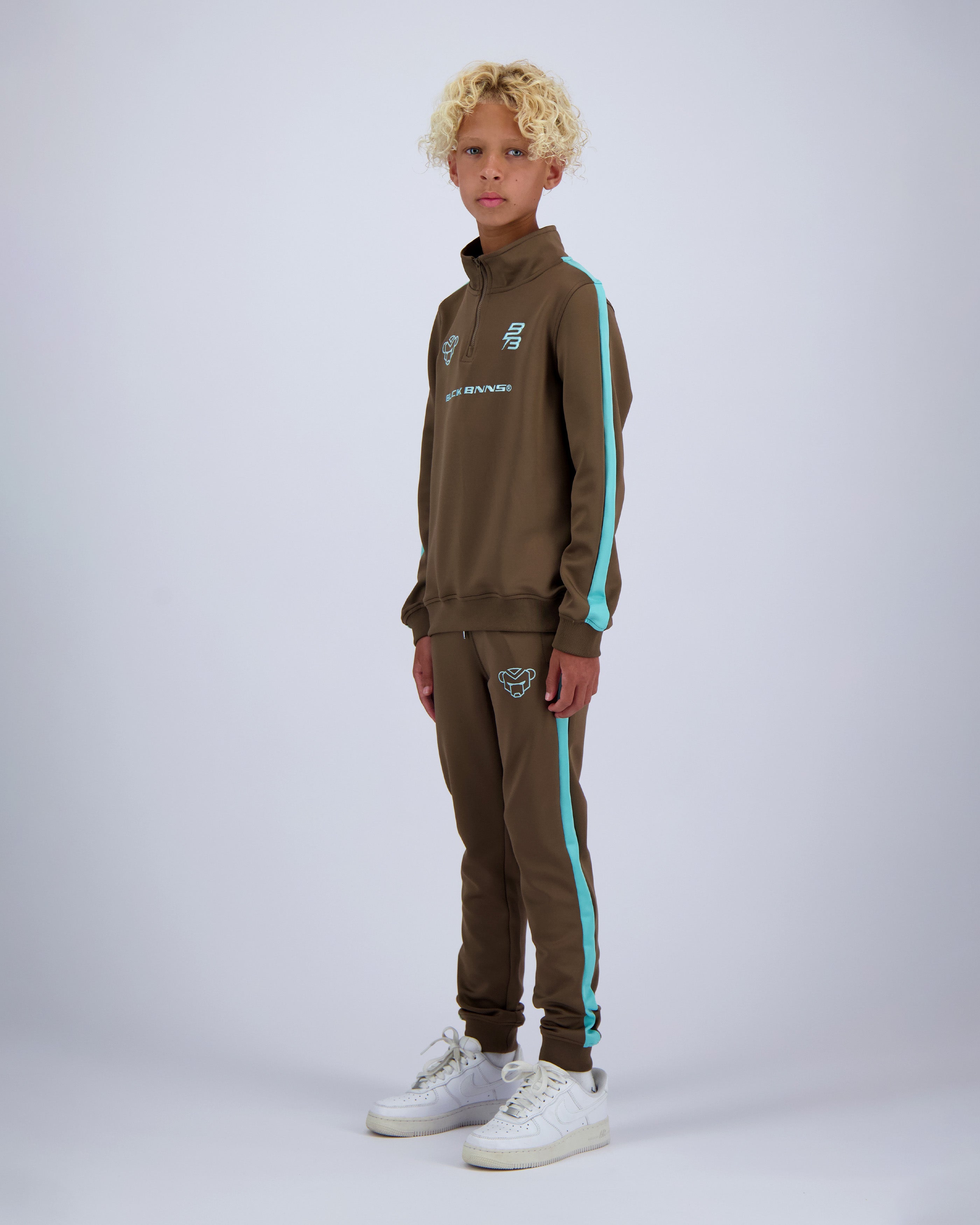 KIDS ZIP UP TRACKSUIT | Brown