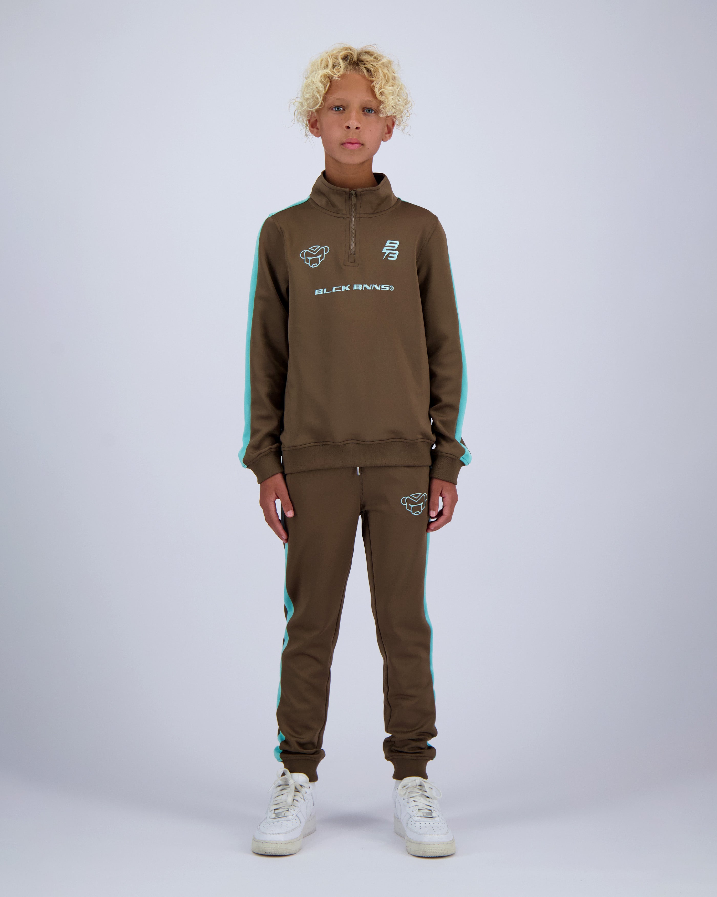 KIDS ZIP UP TRACKSUIT | Brown