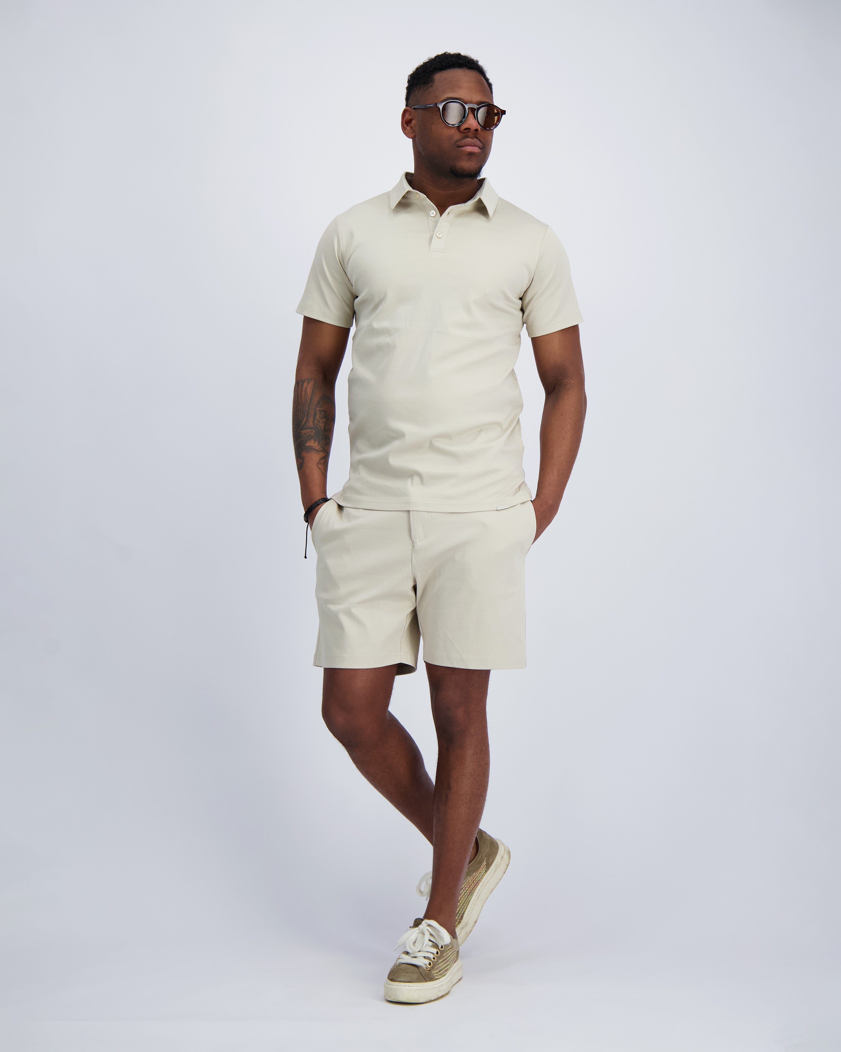 MERCERISE POLO TWINSET  Zandkleur