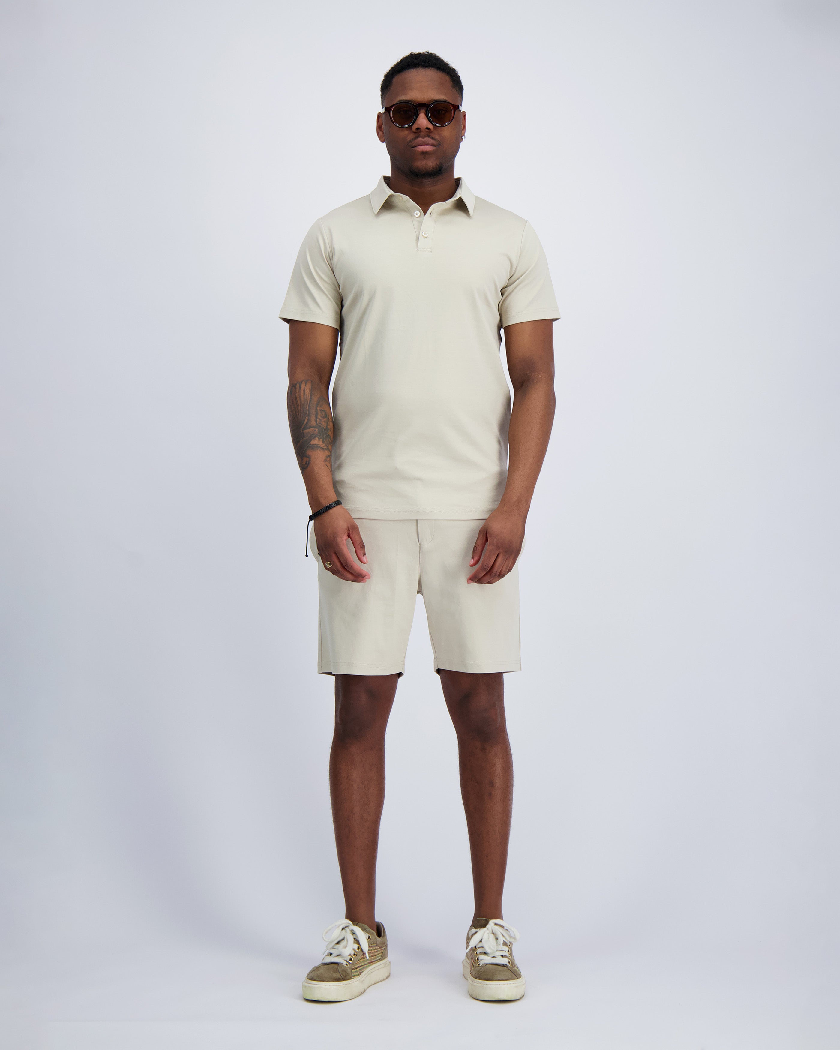 MERCERISE POLO TWINSET  Zandkleur