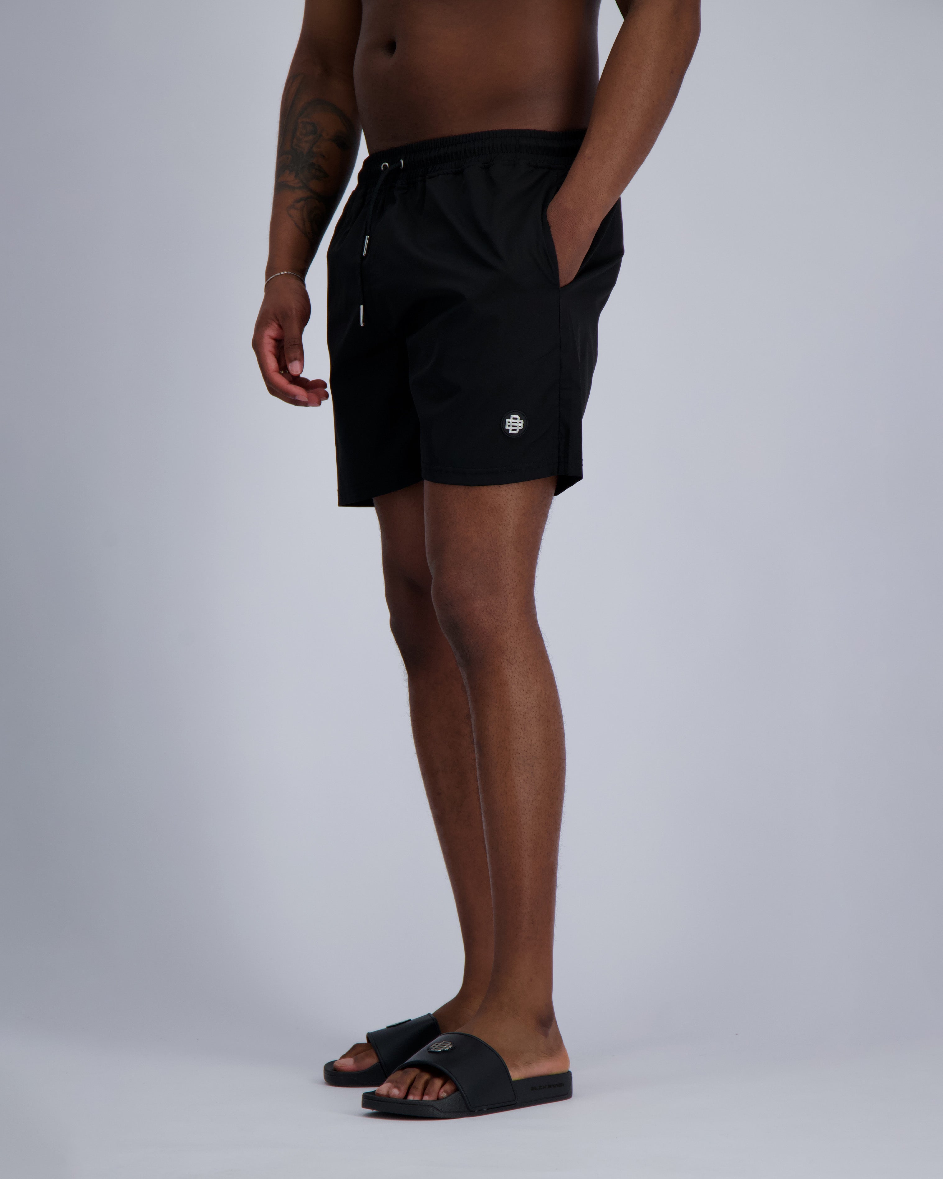 MONOGRAM PLATE SWIMSHORTS | Black