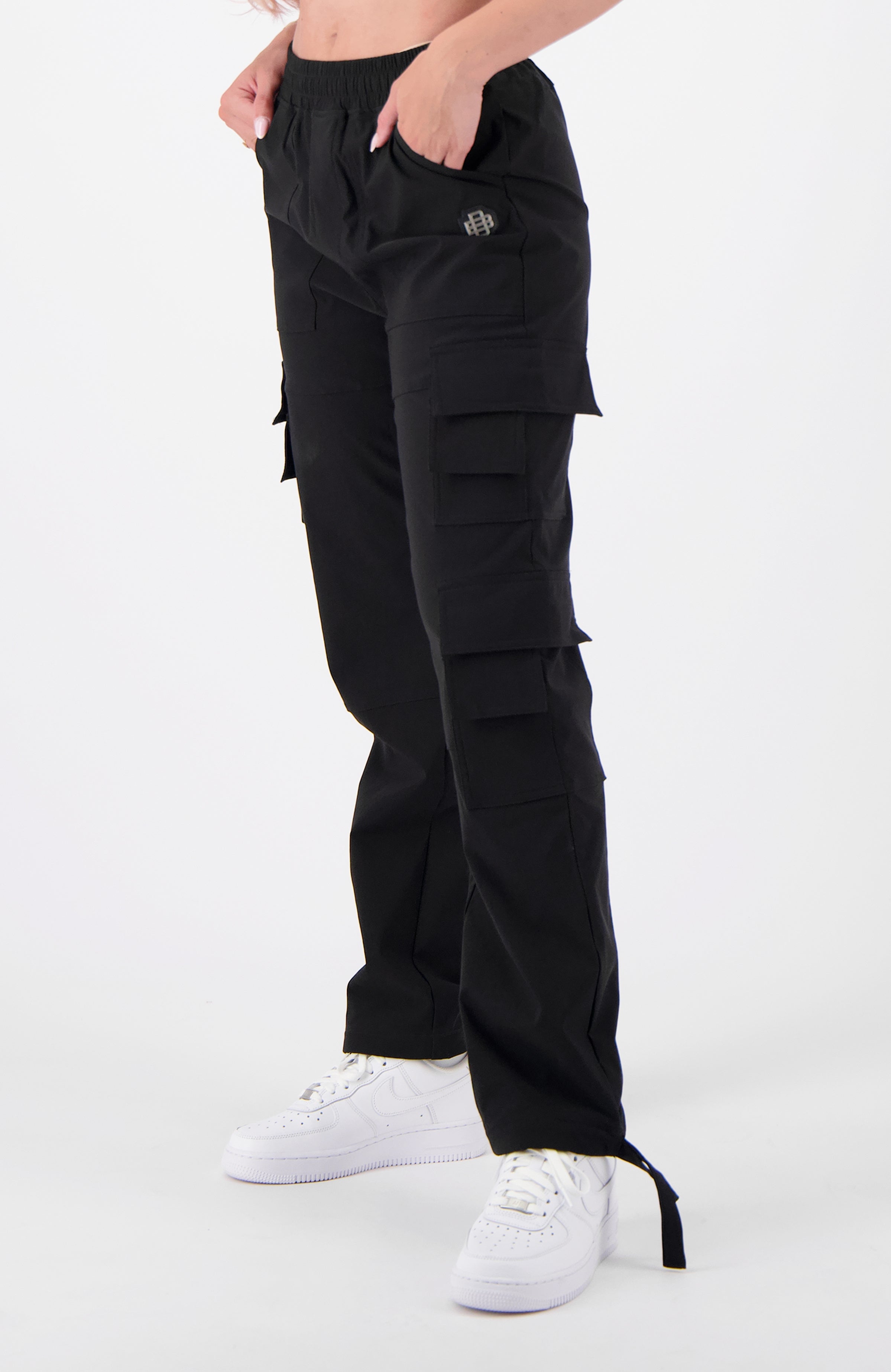 MONOGRAM TECH CARGO PANTS | Black