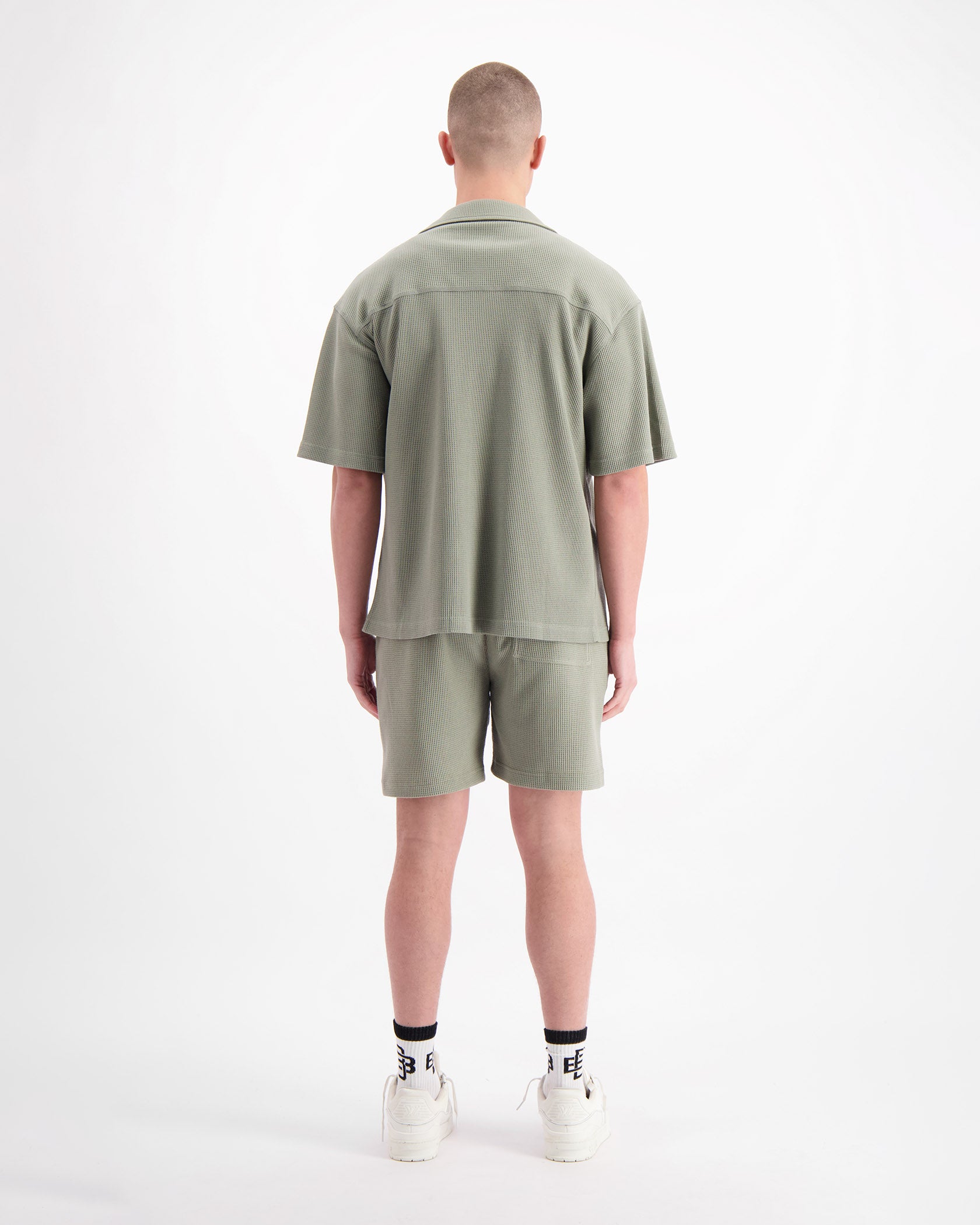 MONOGRAM WAFFLE SHIRT SET | Green