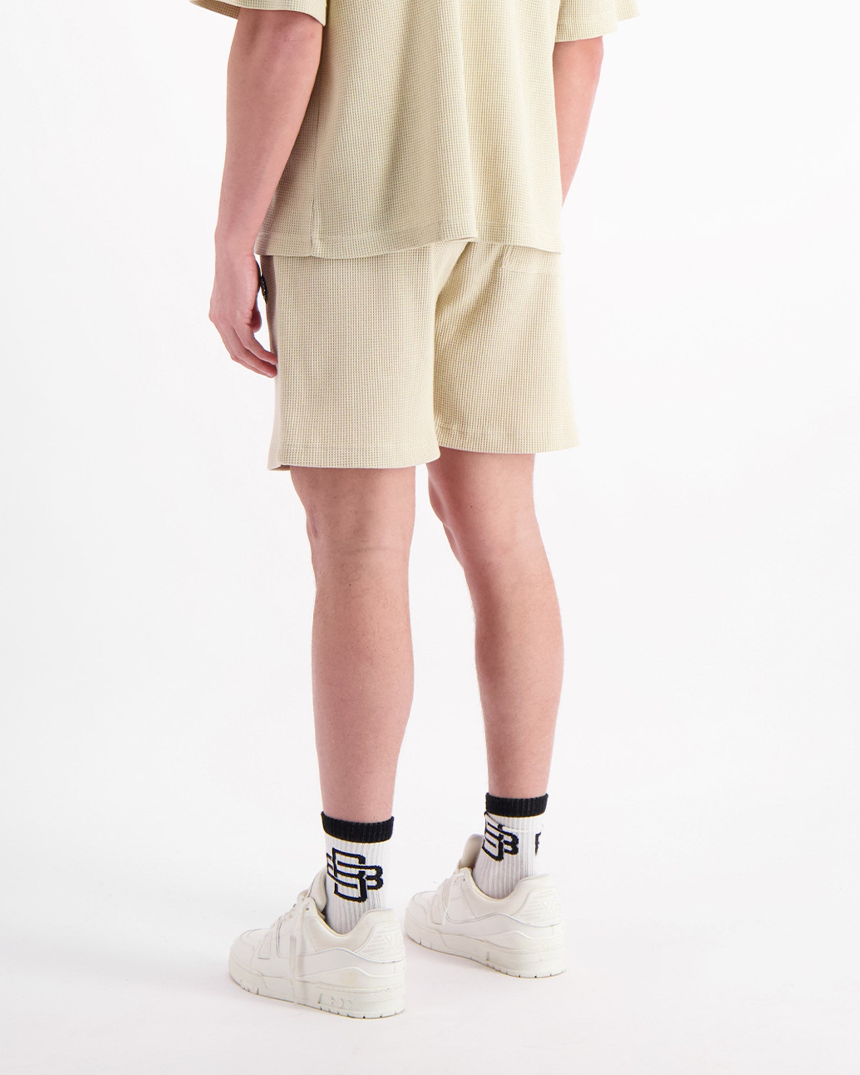 MONOGRAM WAFFLE SHORTS | Beige
