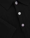RIBBED KNIT POLO | Black
