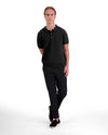 RIBBED KNIT POLO | Black