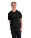 RIBBED KNIT POLO | Black