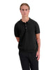 RIBBED KNIT POLO | Black