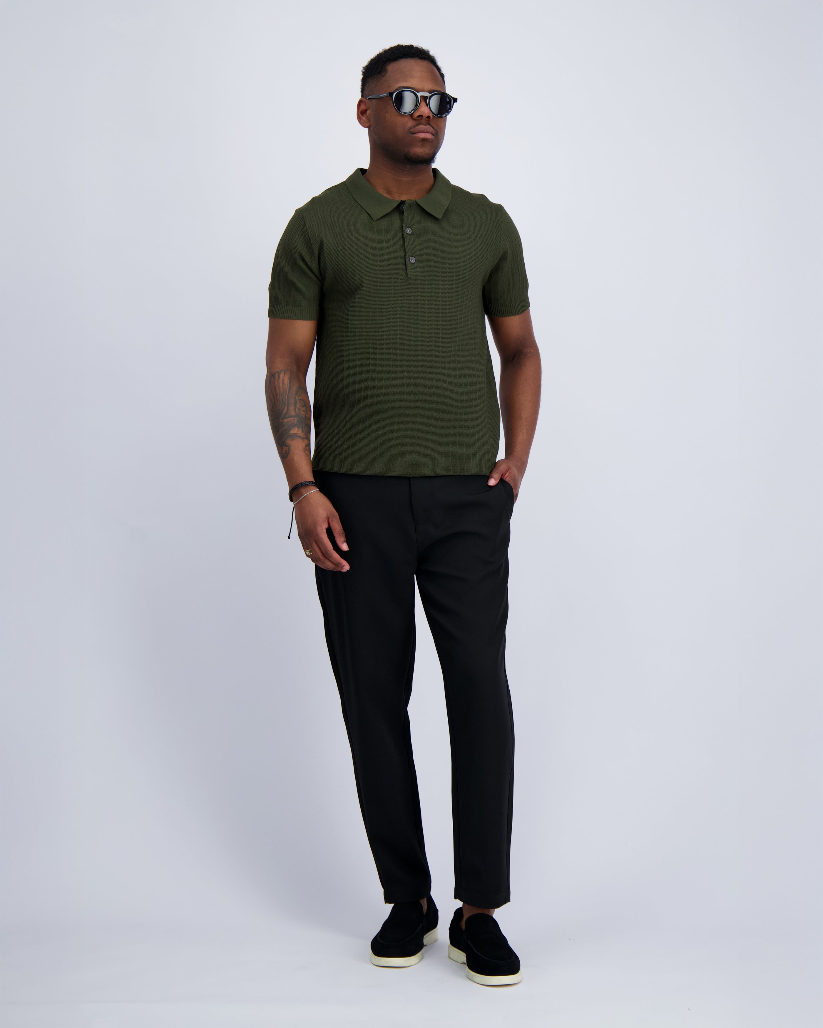 POLO met ribbels groen