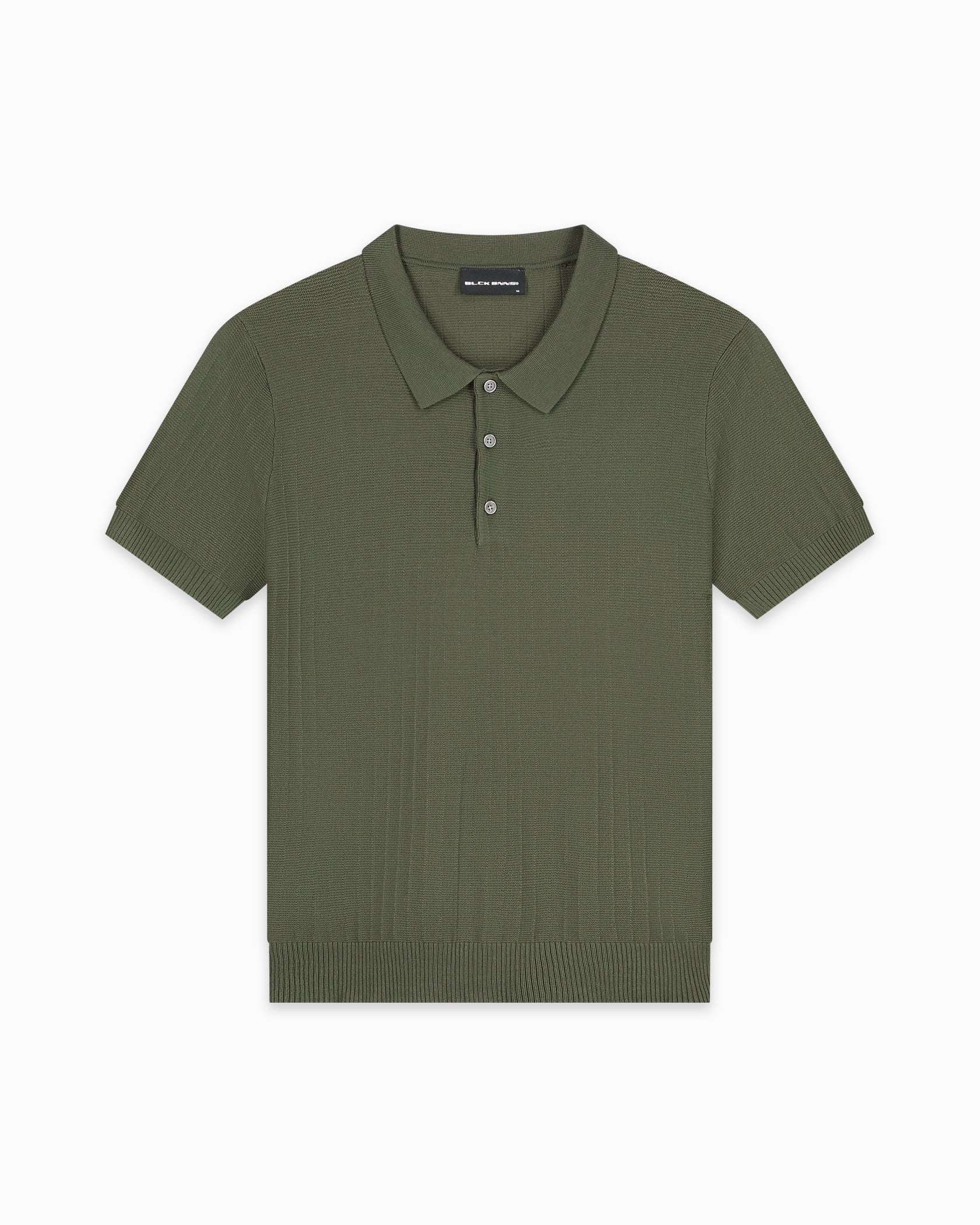 RIBBED KNIT POLO | Green