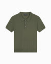 RIBBED KNIT POLO | Green