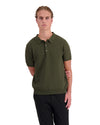 RIBBED KNIT POLO | Green
