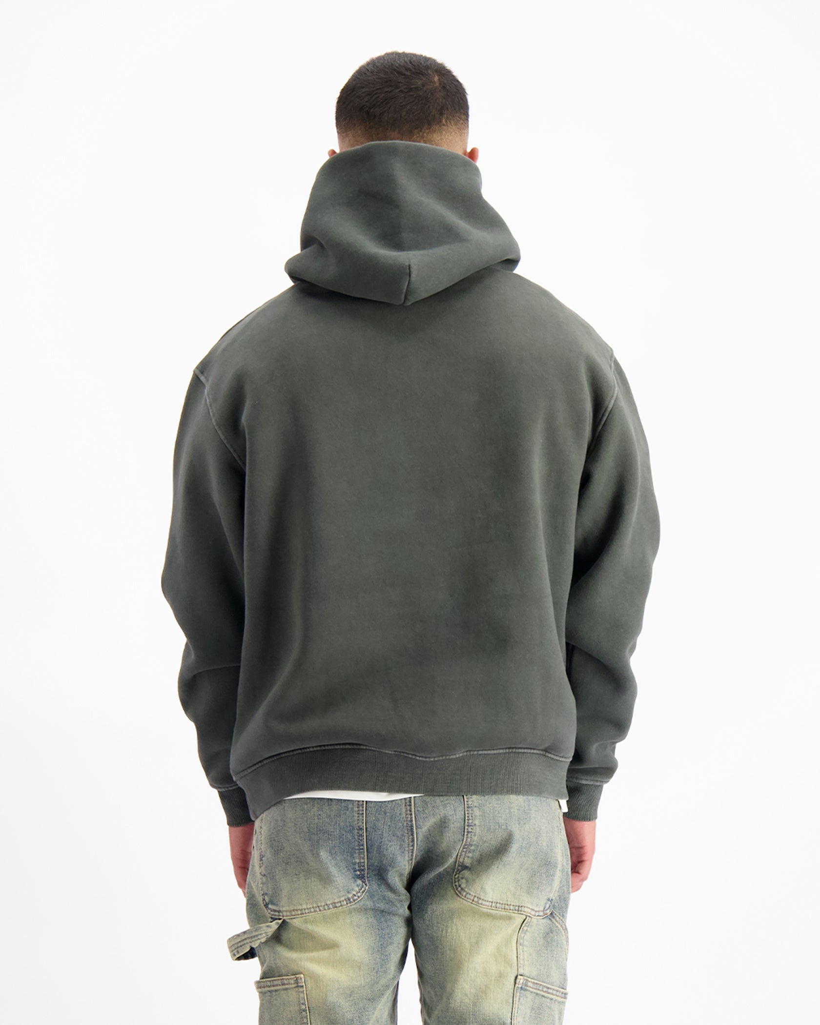 RIPPED ARCH HOODIE | Washed Black