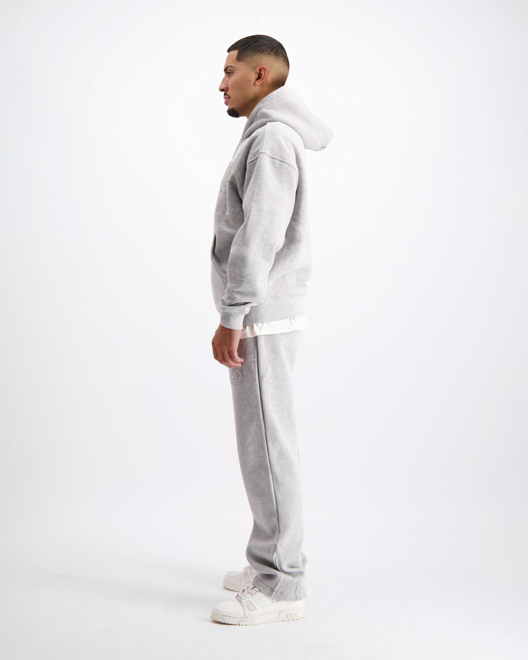 RIPPED MONOGRAM SWEATSUIT | Melange Grey