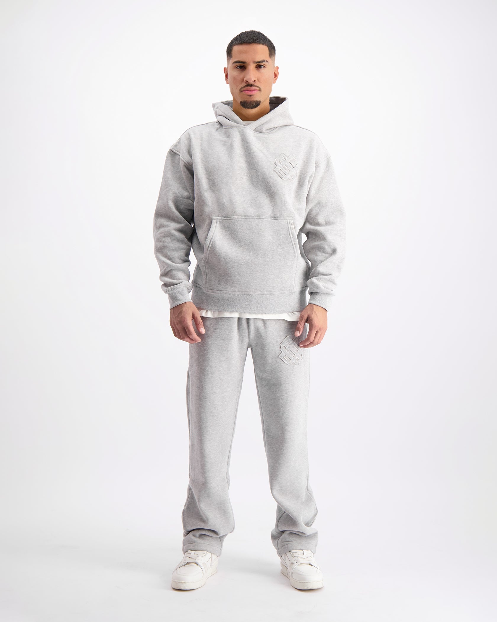 RIPPED MONOGRAM SWEATPANTS | Grey