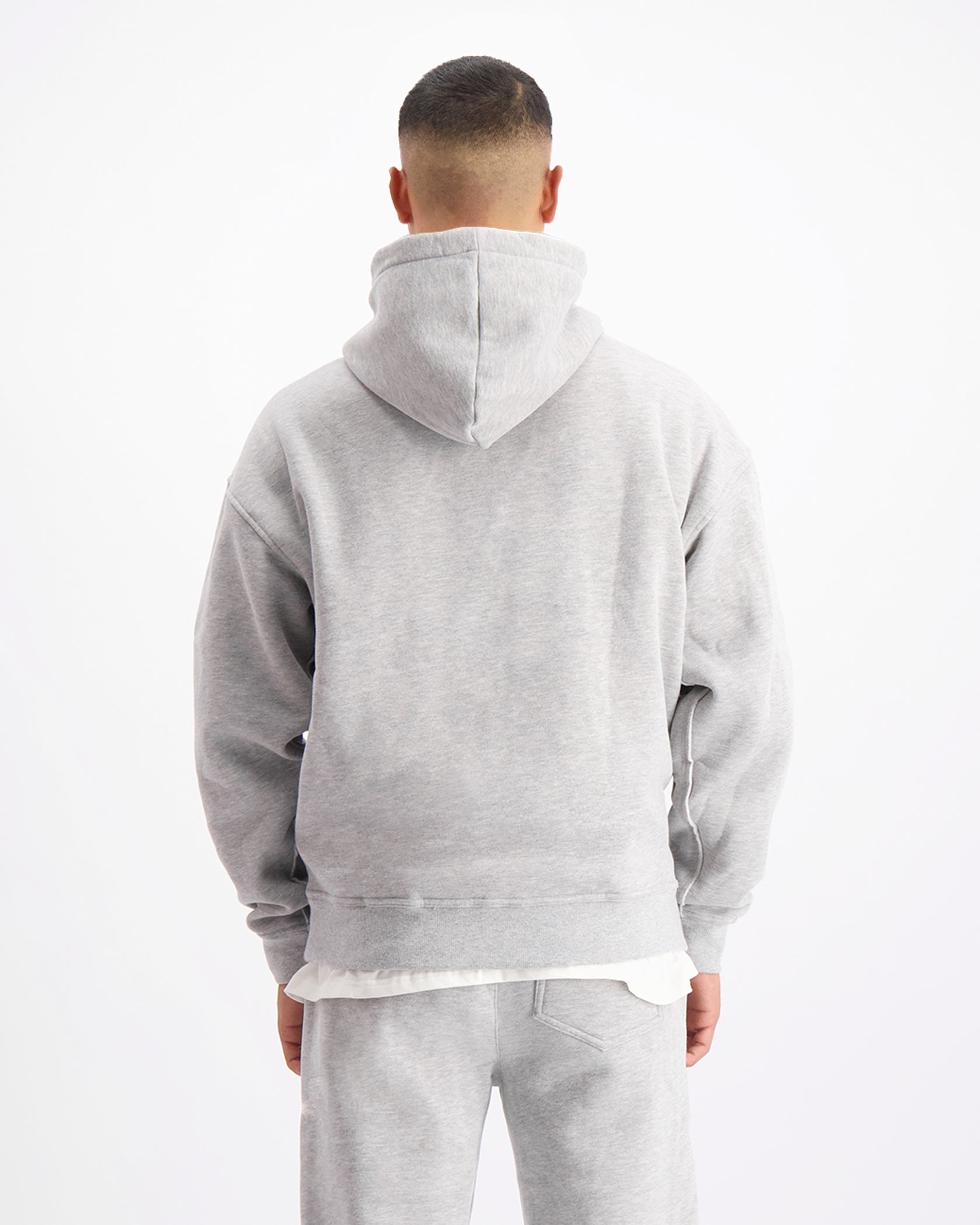 RIPPED MONOGRAM HOODIE | Grey
