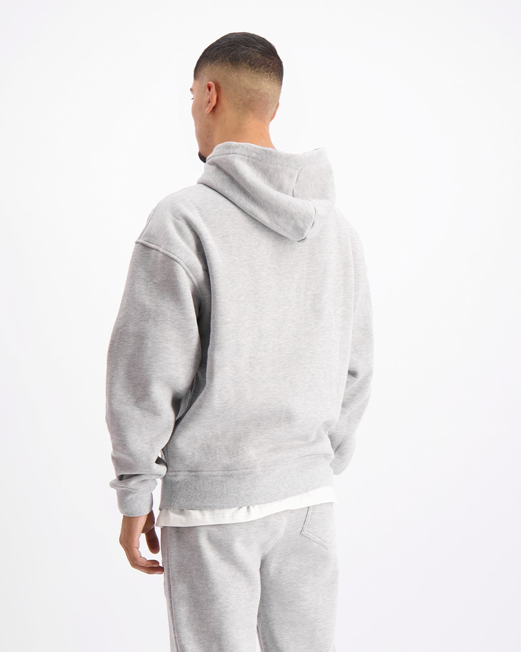 RIPPED MONOGRAM HOODIE | Grey