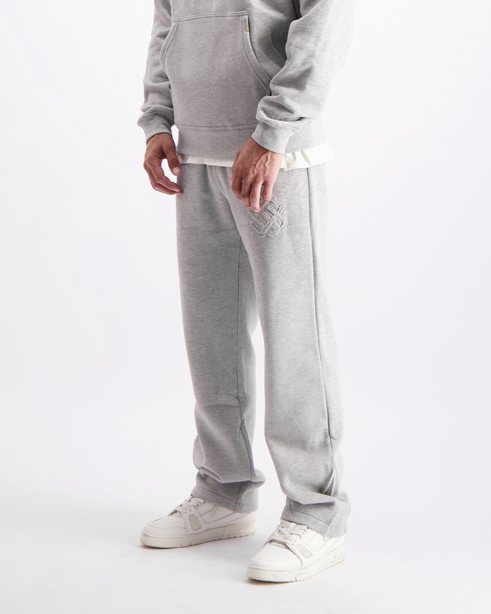 RIPPED MONOGRAM SWEATPANTS | Grey